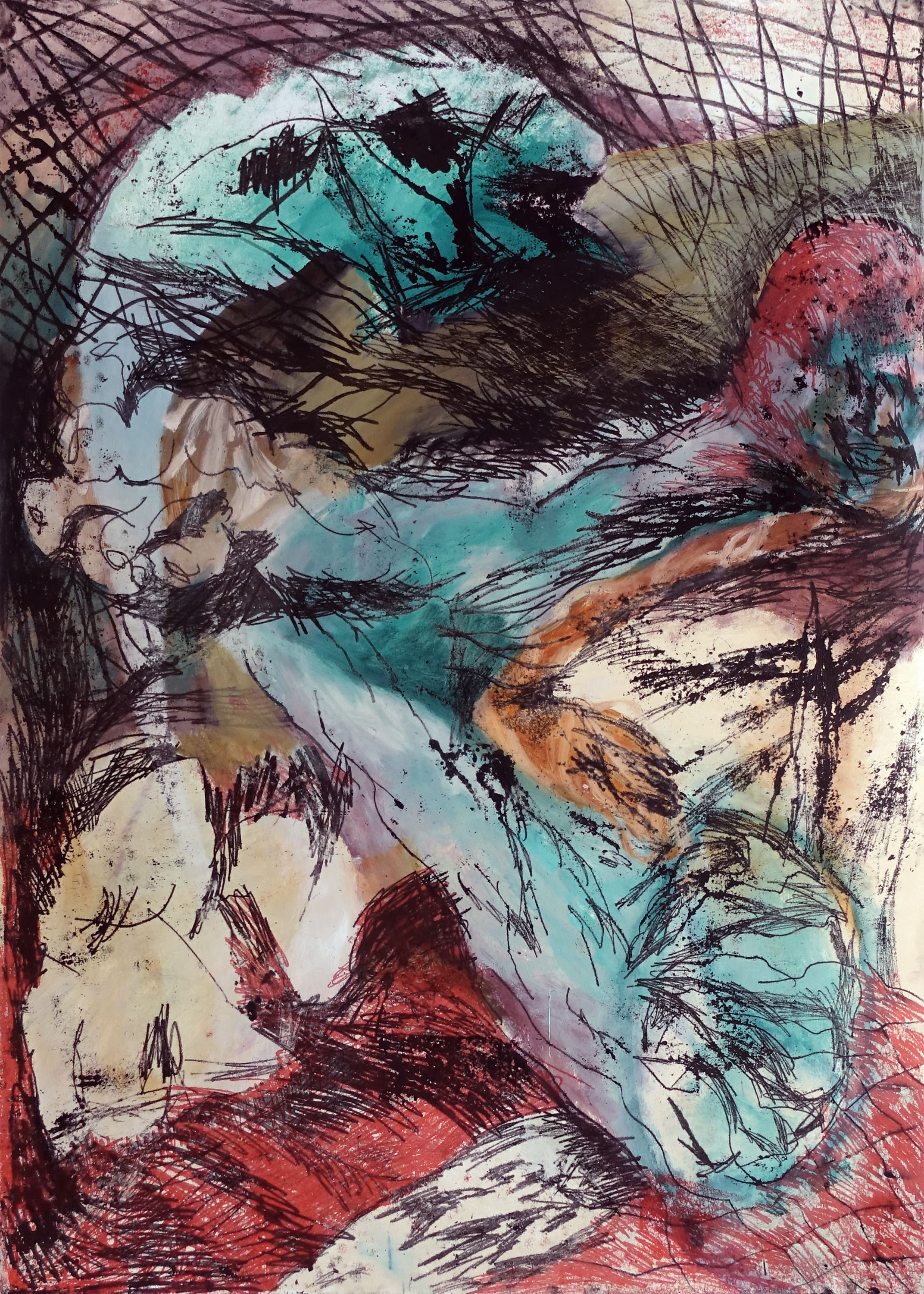 Hori-Horioil and intaglio ink on paper, 140x100cm, 2025