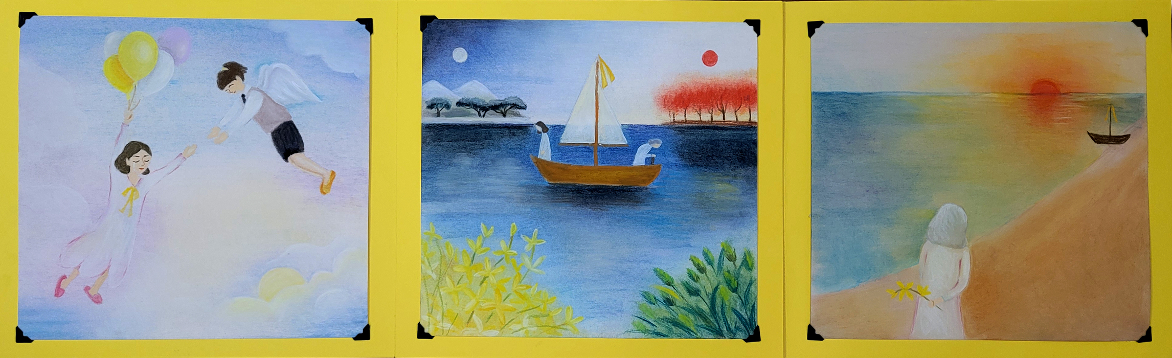 Thompson Endowed Memorial Scholarship ($600), Kyeongrim Kim, I had a daughter.(Sewol Ferry Disaster in April 16,2014), 11.75" x 13", pastel, color paper