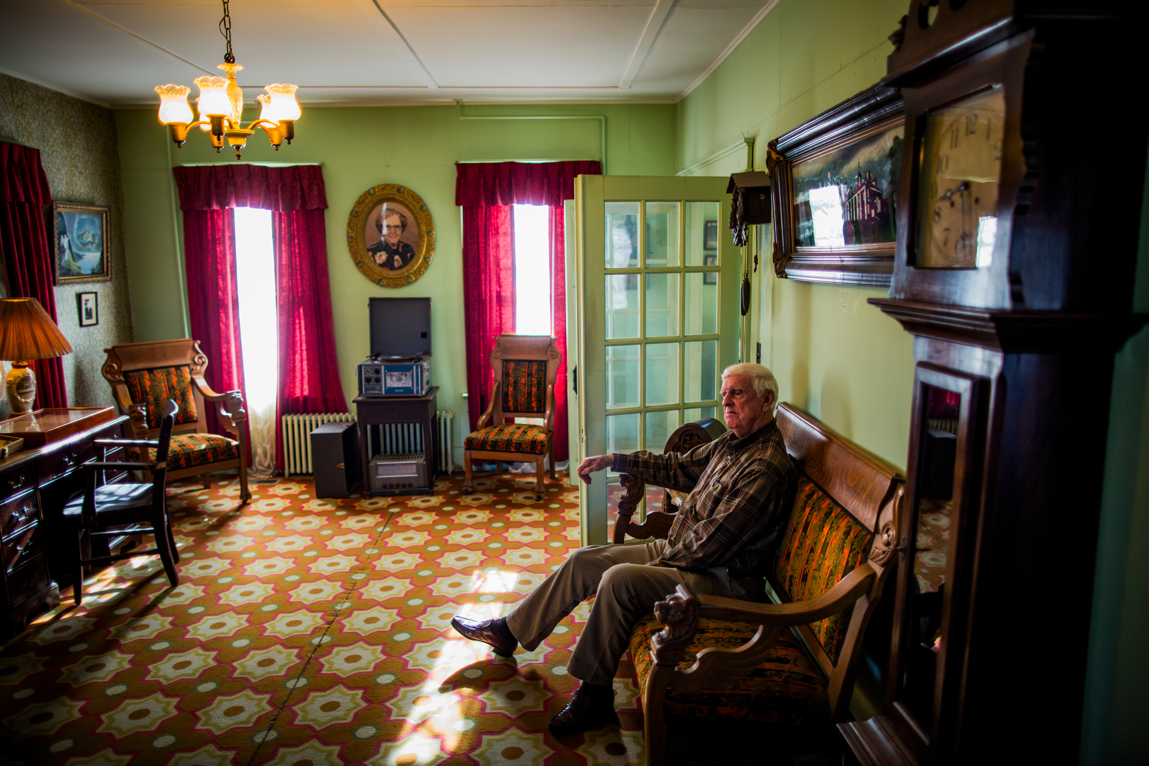 Andrew Jackson York, one of Son of Sgt. Alvin C. York's eight children, at the York House, his former childhood home. The house is now a museum and part of the state park in Pall Mall, Tenn. (The American Legion)