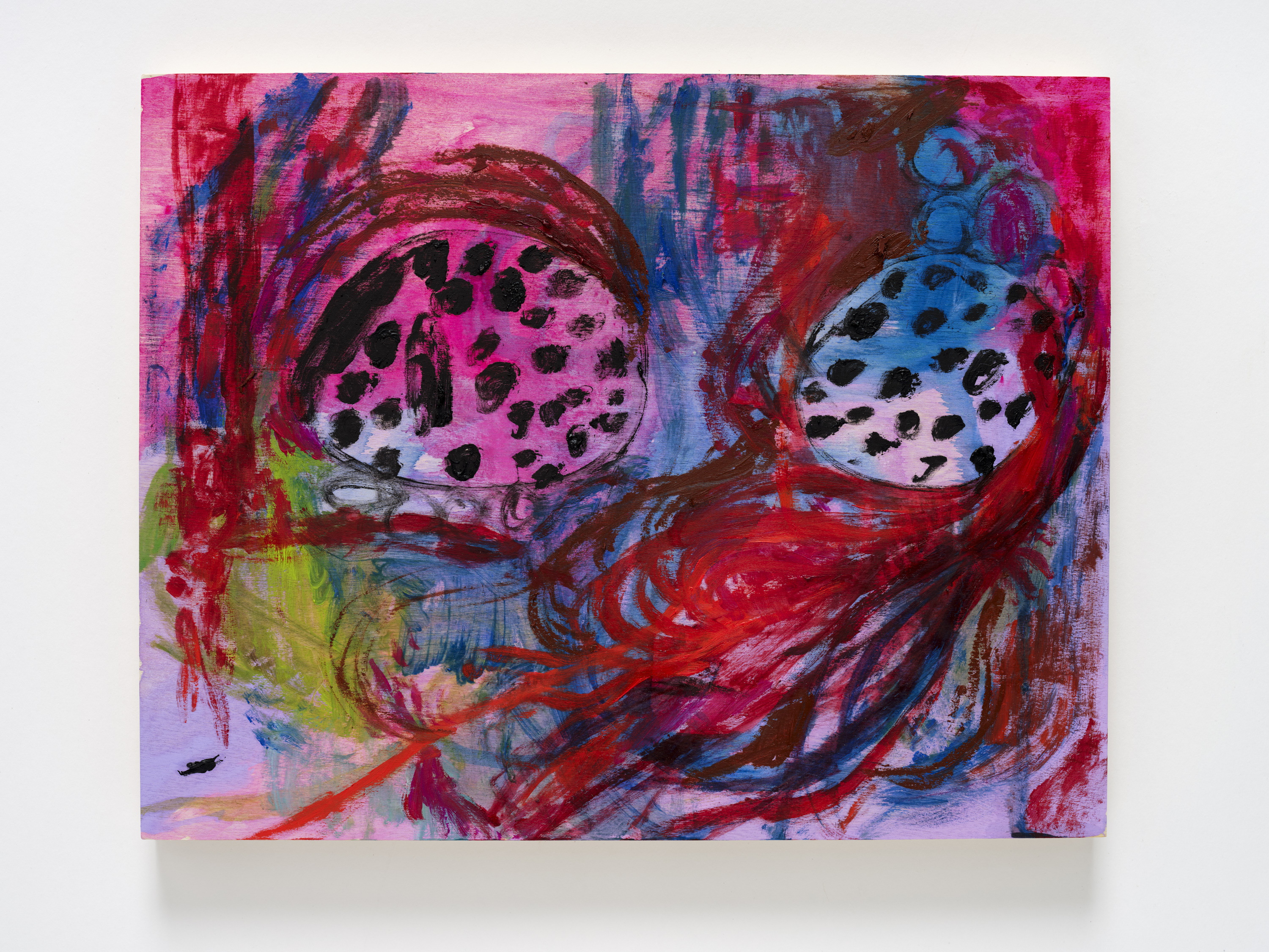 Bug Eyes, Gouache and oil on wood panel, 2025