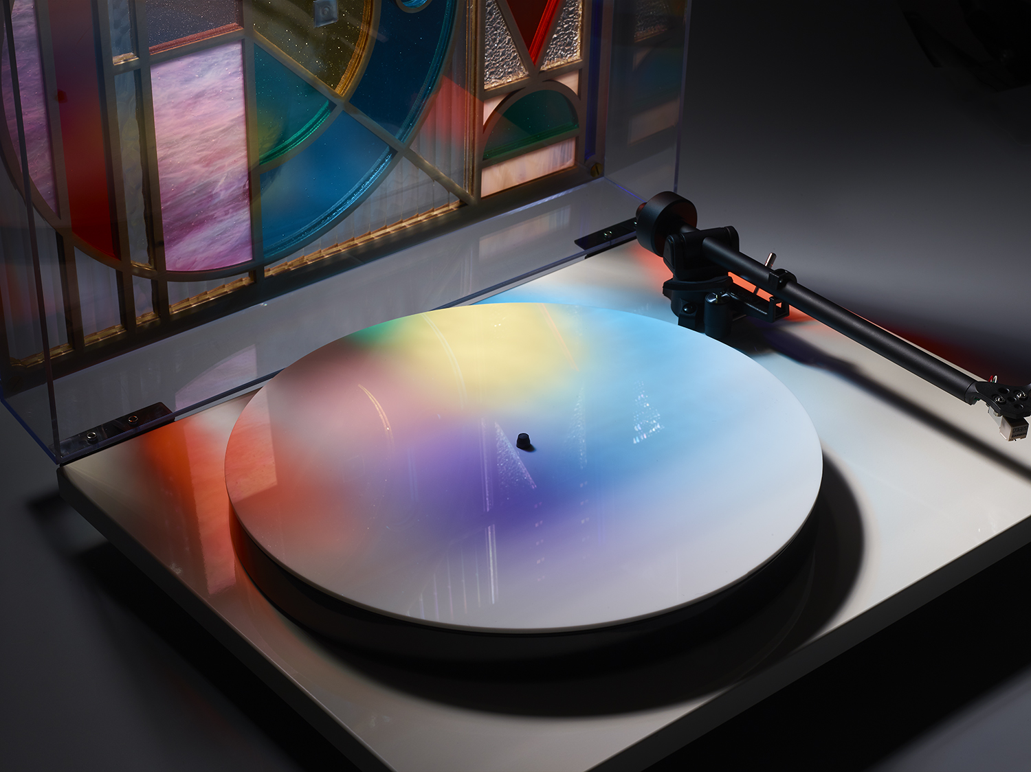 'Listen With Your Eyes' Customised Planar 1 turntable for Secret 7" Auctioned in aid of Choose Love  Photography Alex Bibby