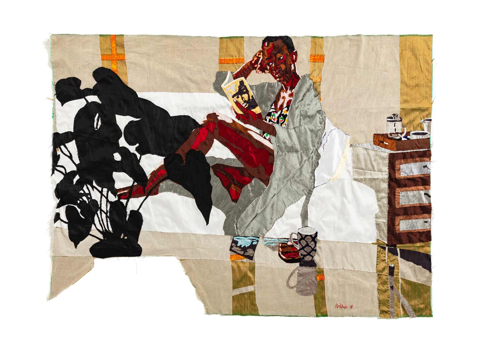 Billie Zangewa In My Solitude (2018) | Silk collage, 150 x 111 cm