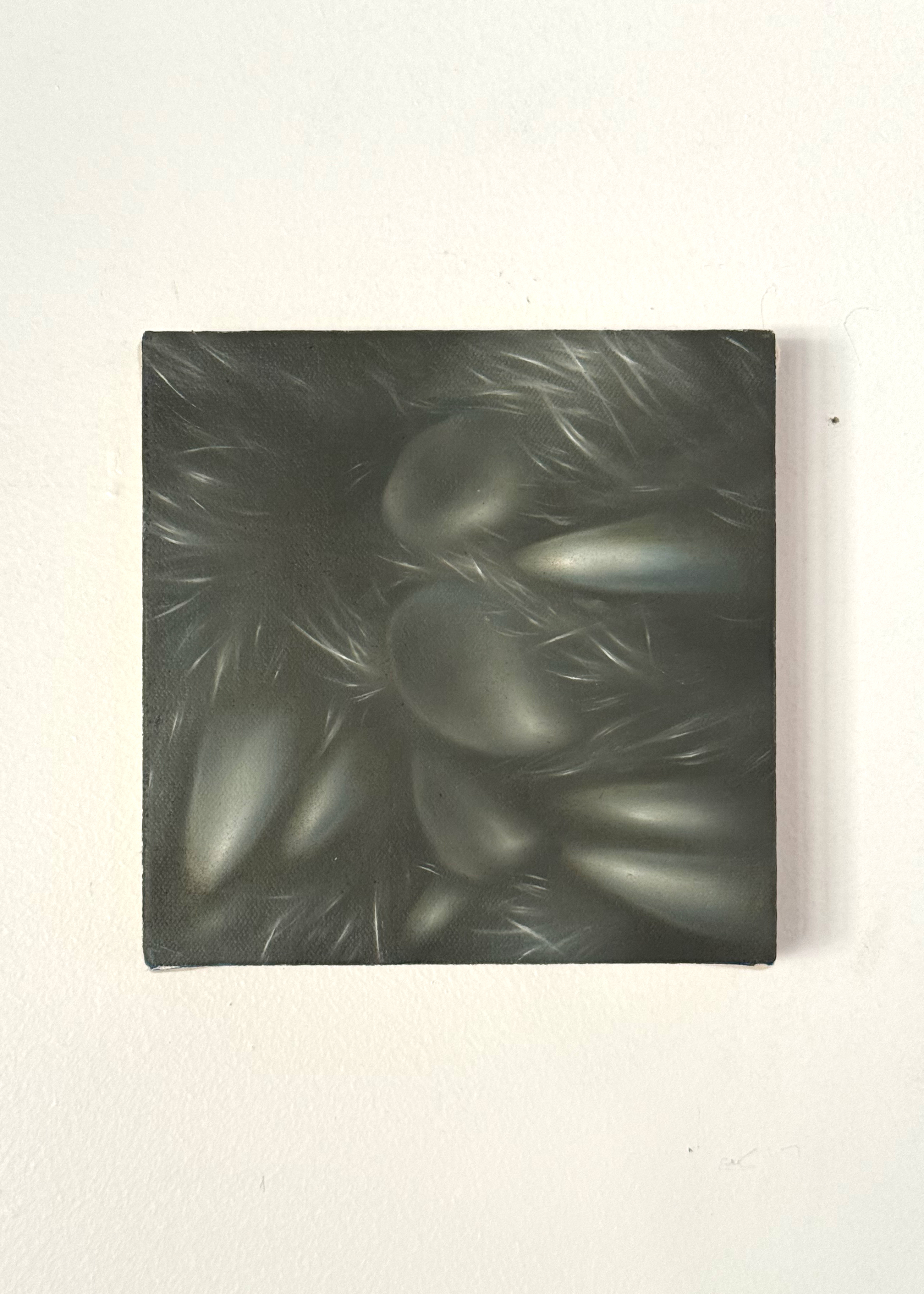 Estar despierto dos veces (2025), oil on canvas, 6x6"