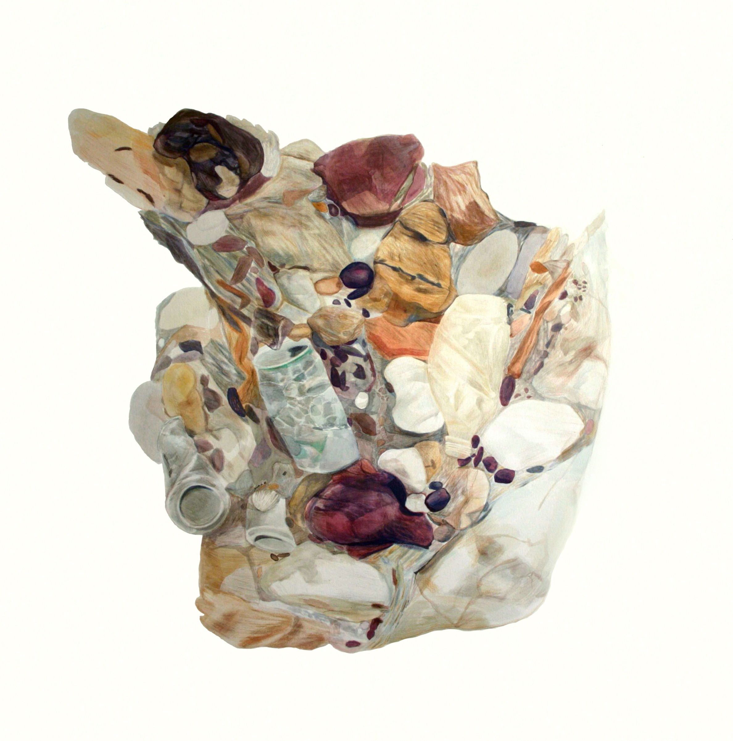 Title: Conglomerate Year: 2013 Medium: watercolour & pencil Dimensions: paper 80 x 80 cm