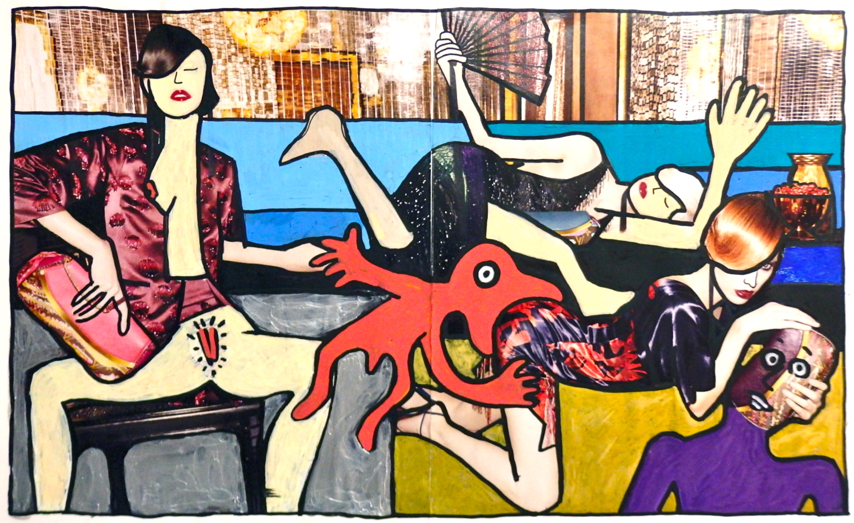 Opulence, acrylic on magazine paper, A3