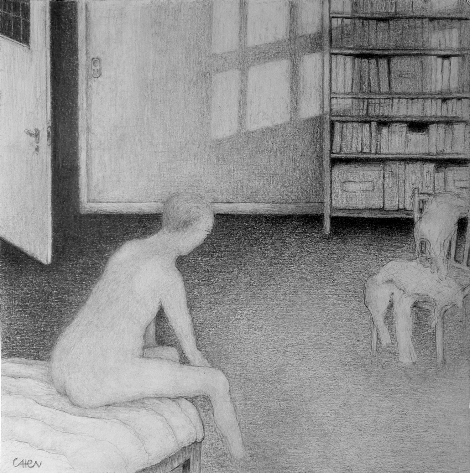 potlood op papier, 25 x 25 cm