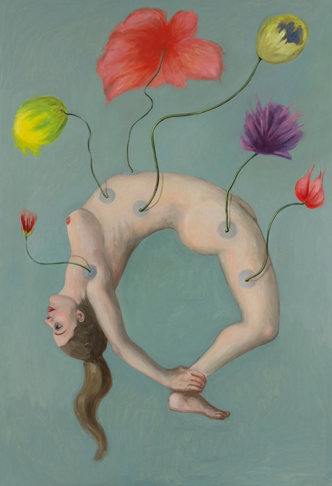  DONNA DI FIORI   2023 olio su tela cm 190x130