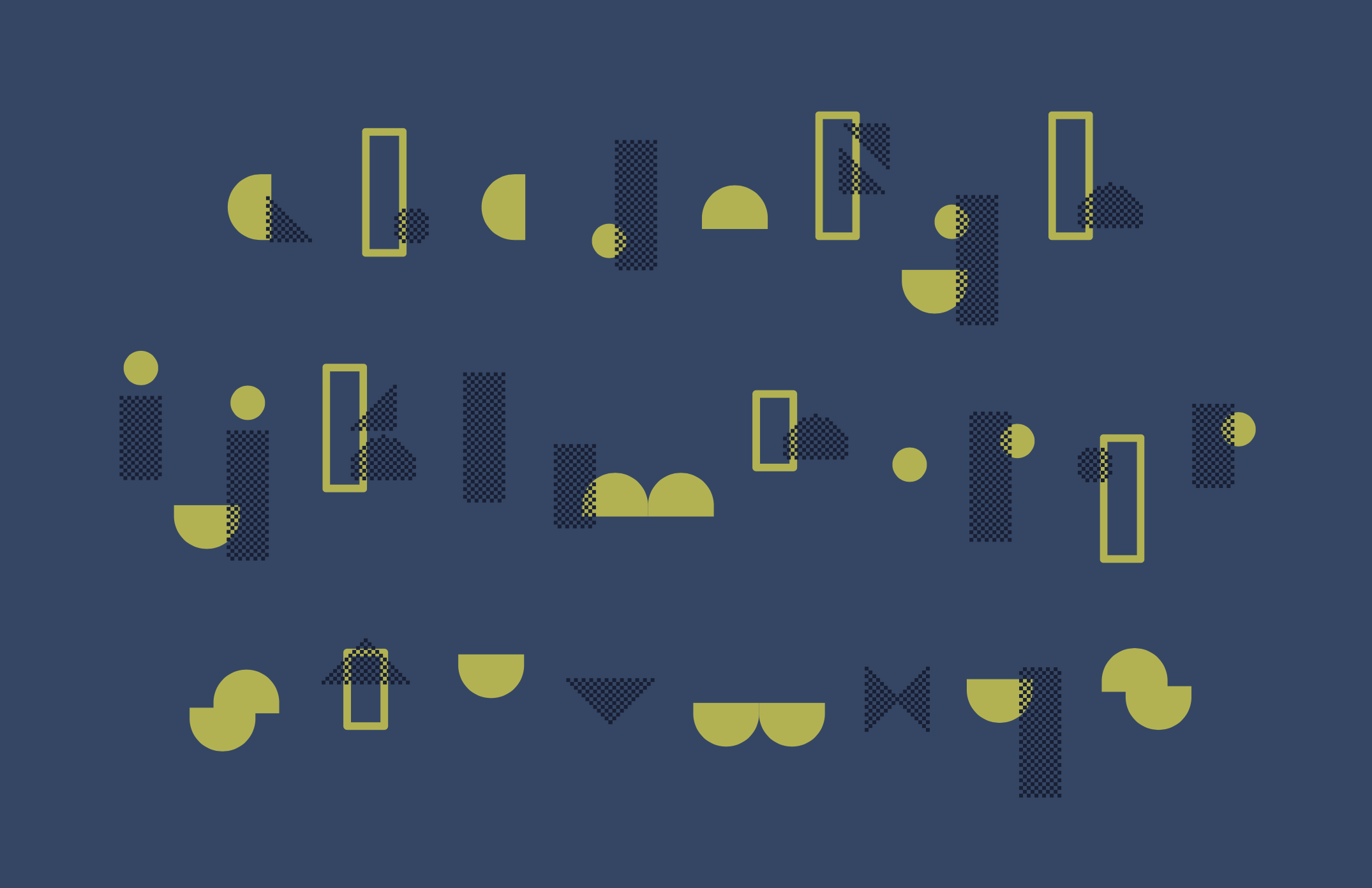 Type exploration using five shapes