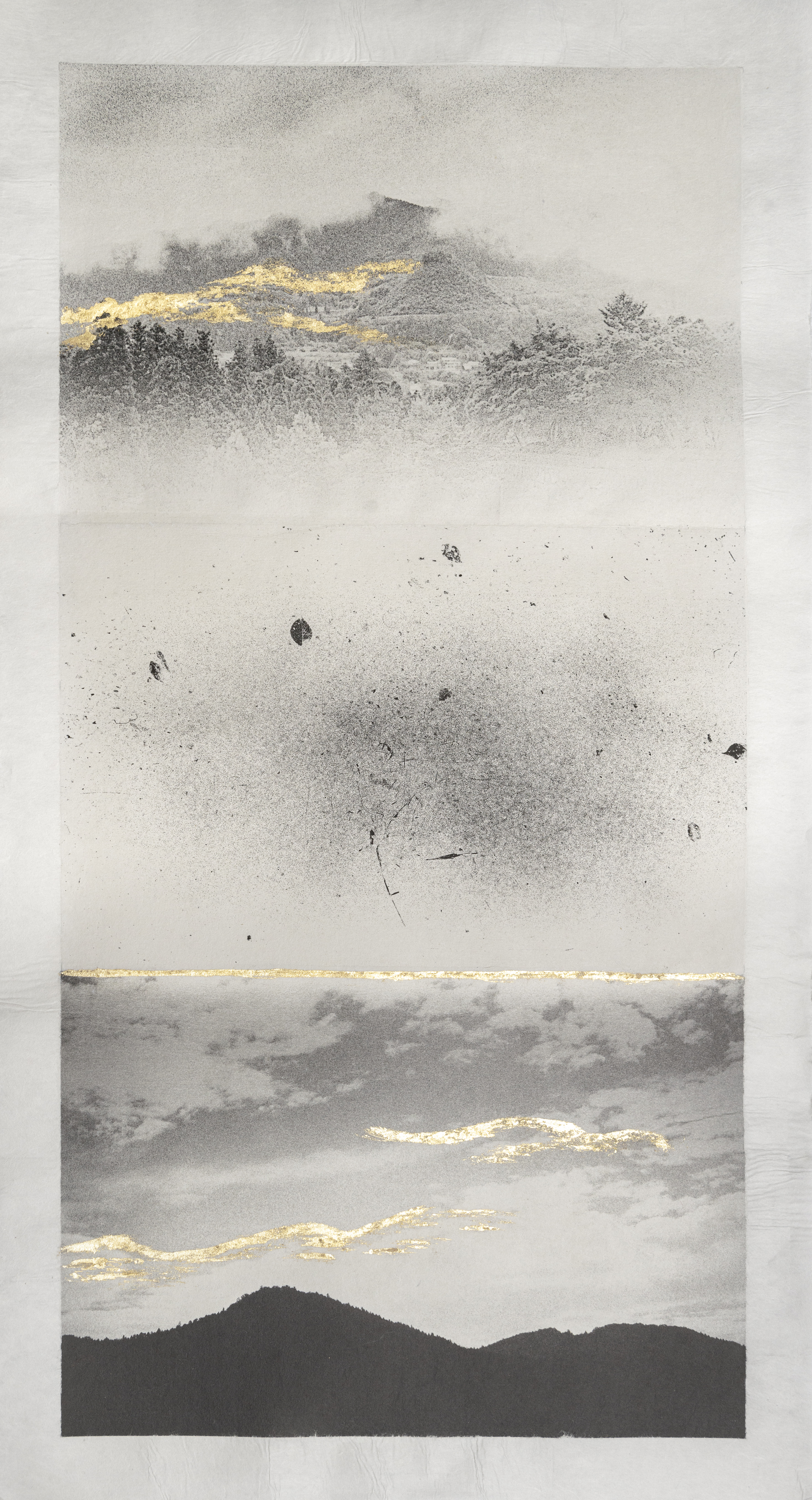 Tranquility diptych 2 / collage 48x88 cm / framed 55x95 cm