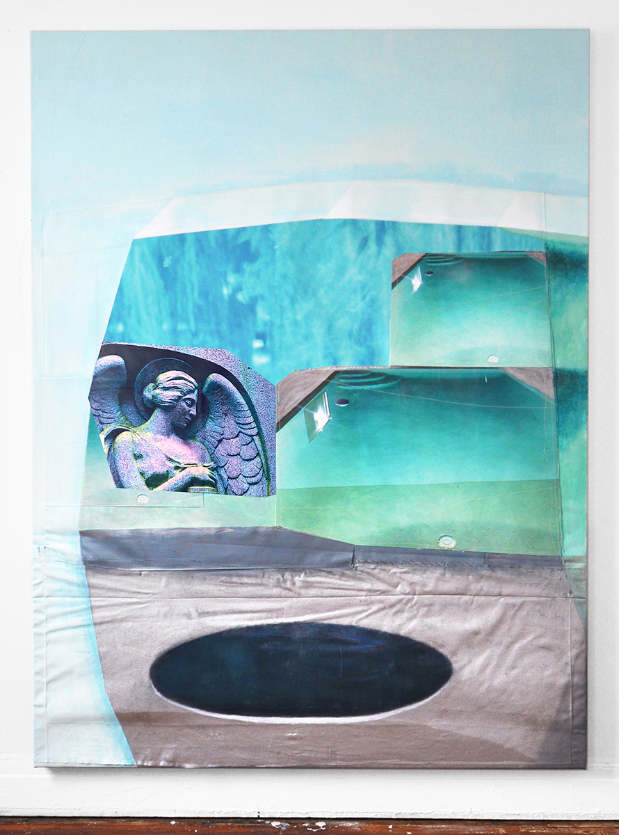 "Chlorine", 64 x 48, mixed media on stretched canvas