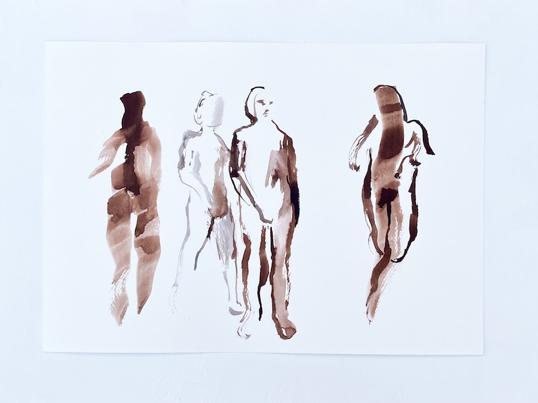 After Hammershoi / 11 x 17" / Watercolor on paper