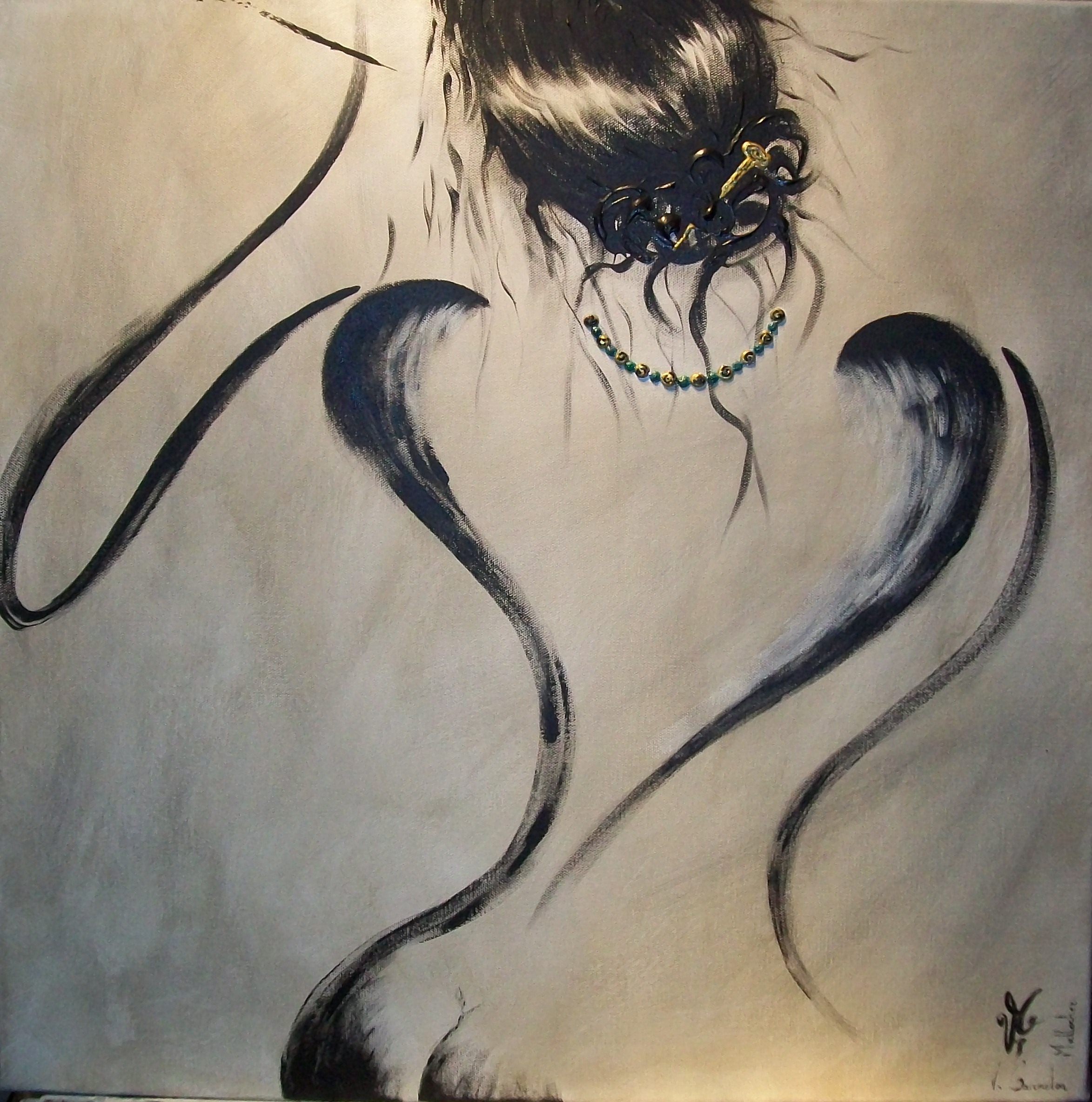  "Jeanne 2" (60x60) Techniques mixte sur toile 