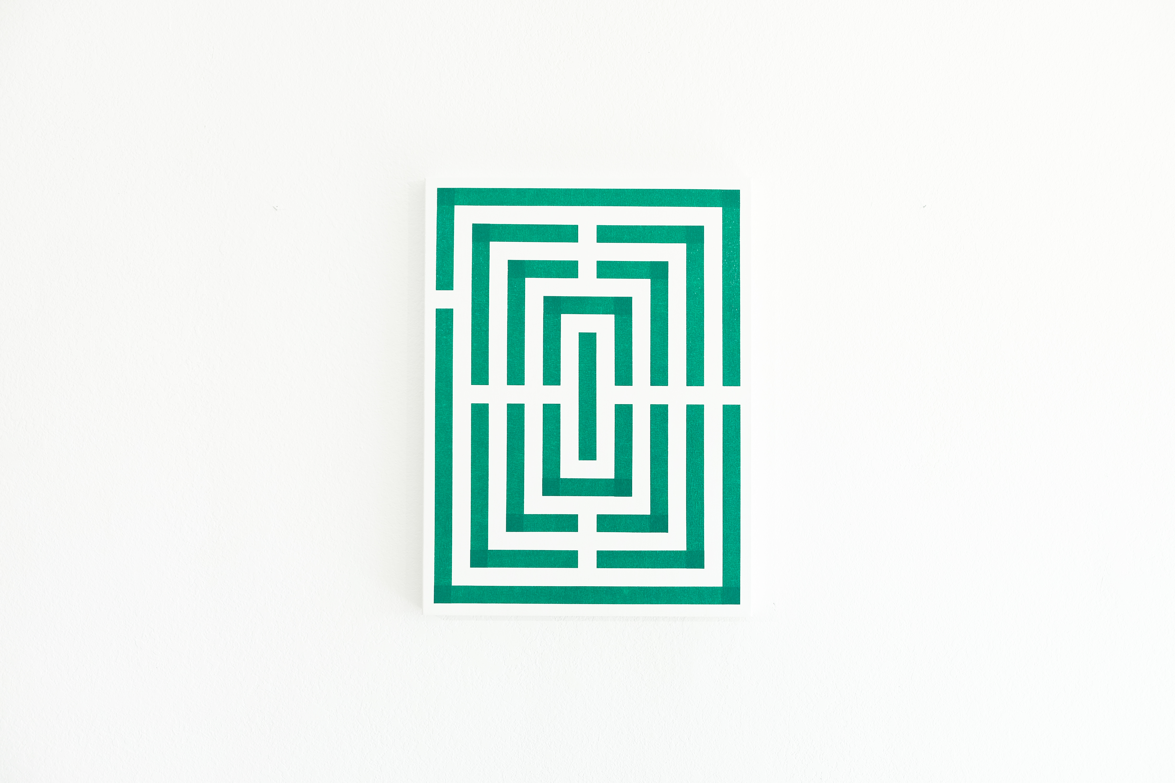 Maze 04, 2019, Tape and acrylic on canvas, 24 x 18 in