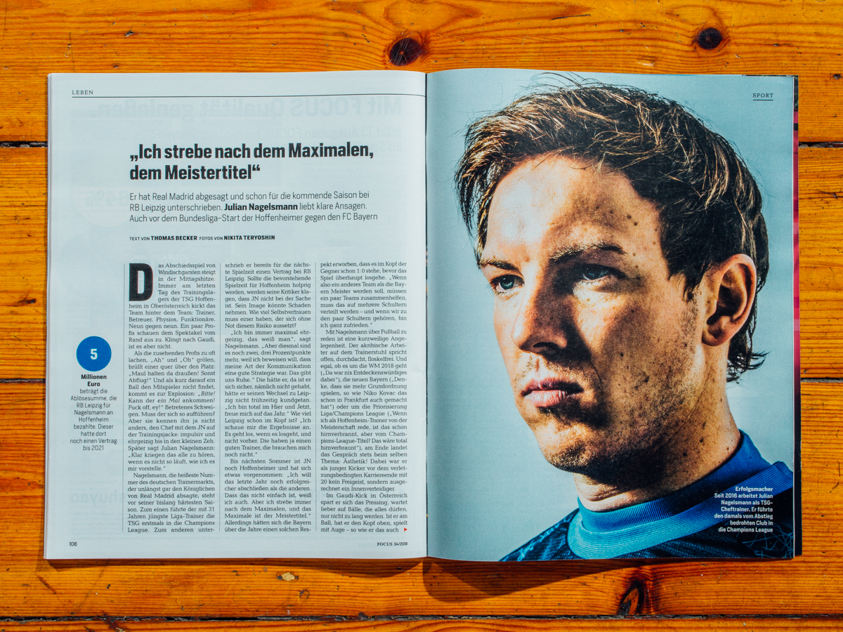 Focus 34/18 / Portrait von Julian Nagelsmann / August 2018
