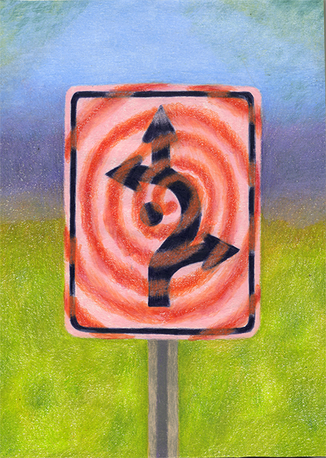 Dizzy, 5" x 7", colored pencil, 2024