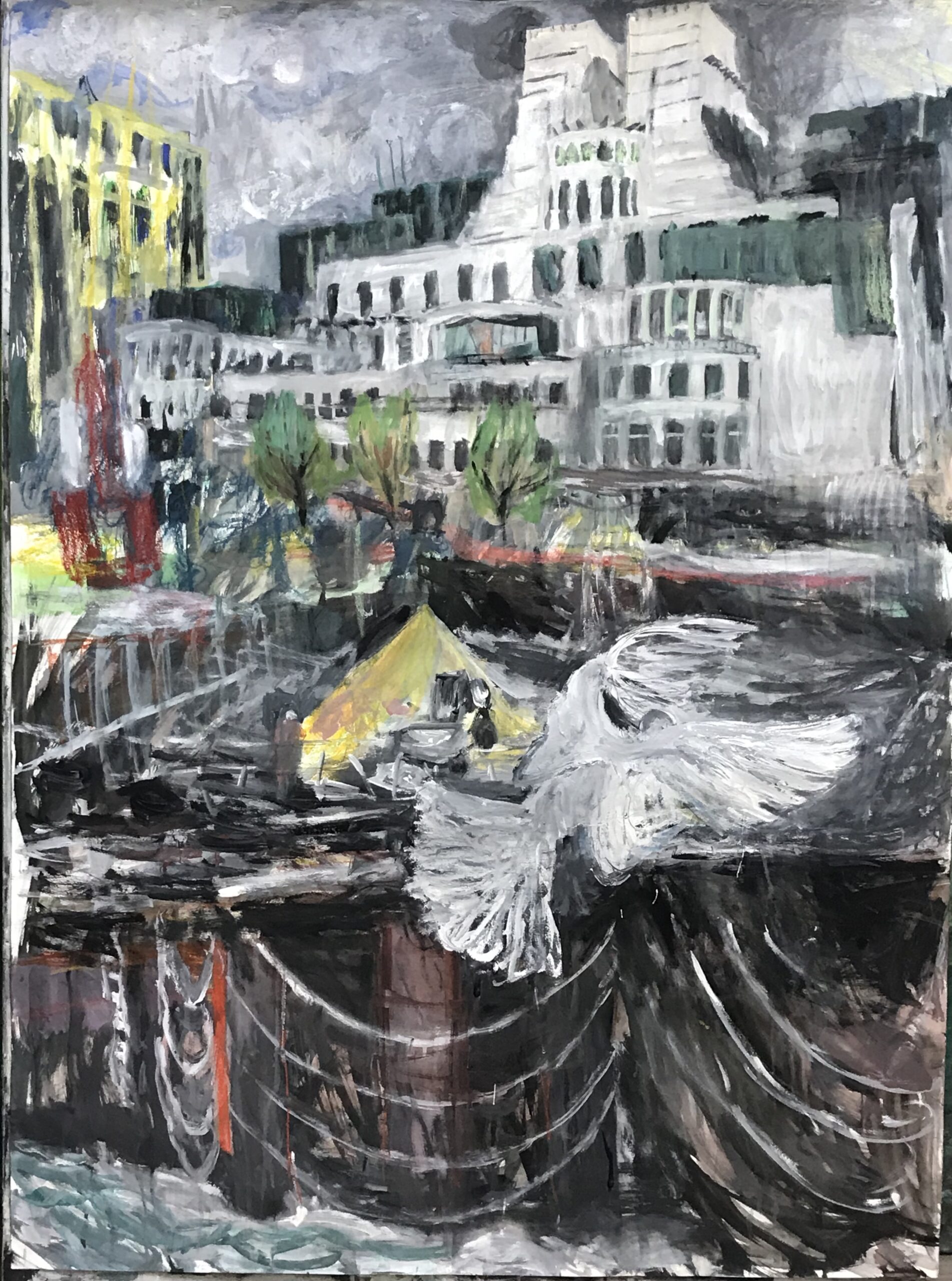 Secret Service, gouache on paper, 137 x 101 cm