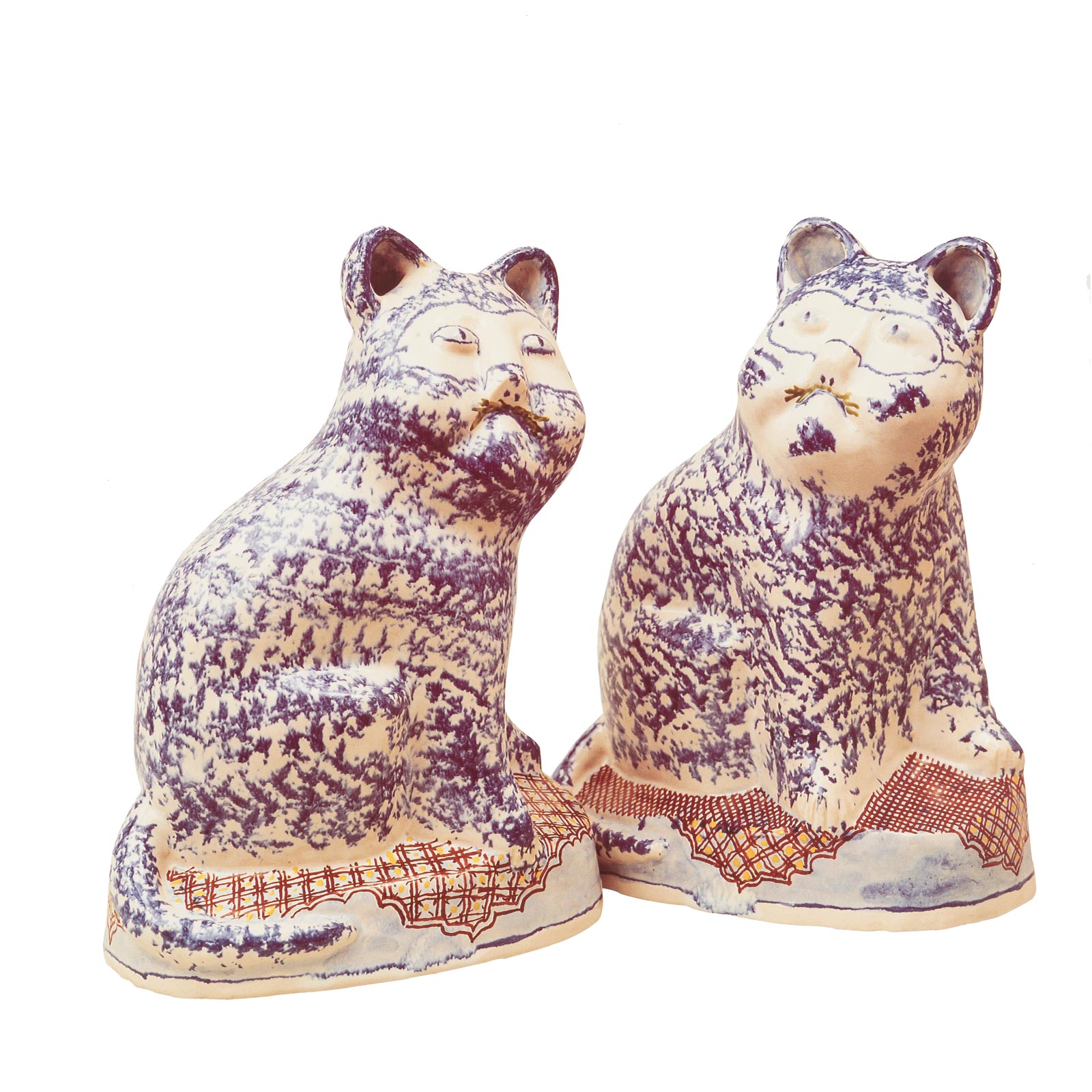 Twin Cats, c.1996Glazed ceramic stonewareHeight 23cm each
