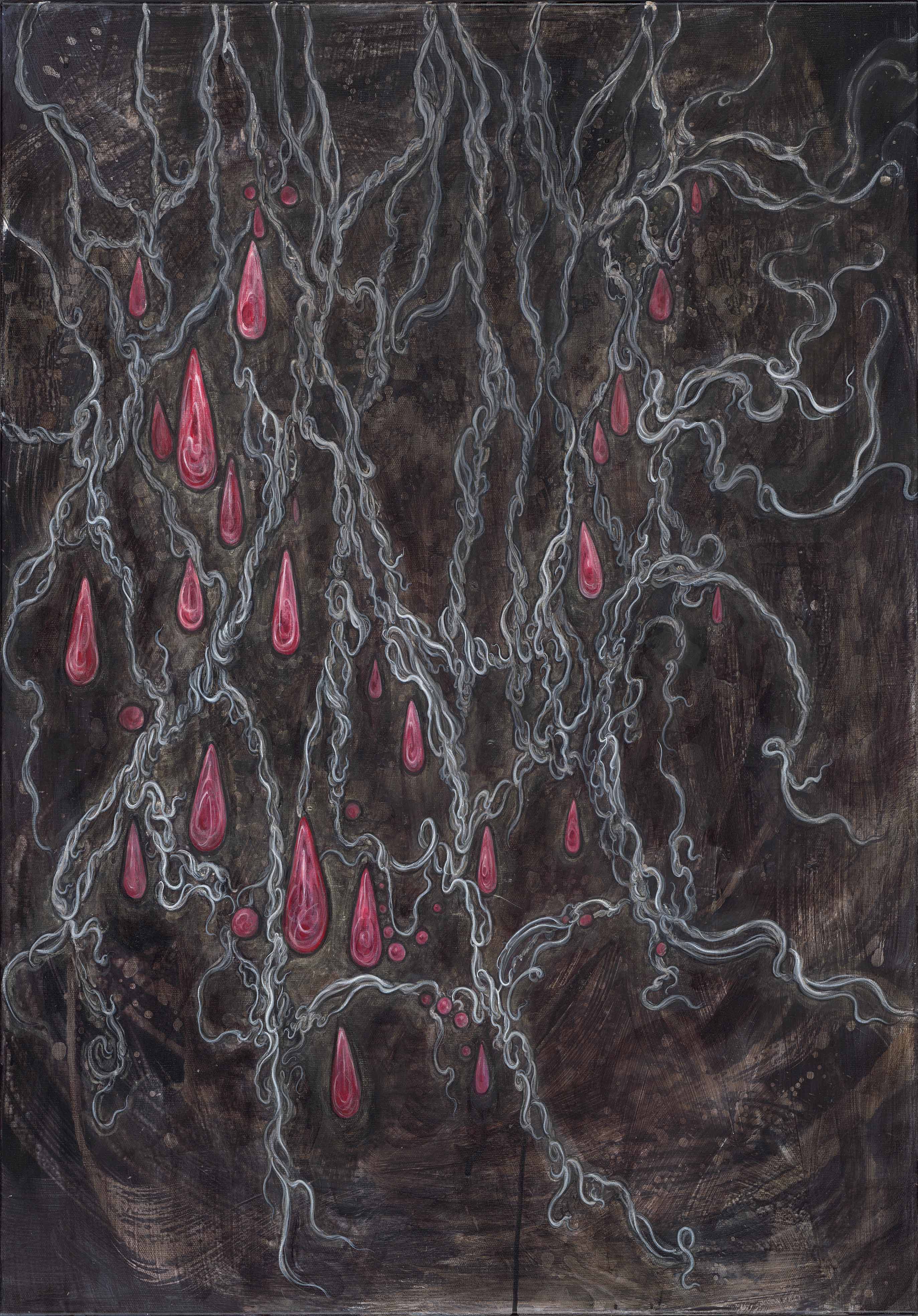 " Matriarchical Progression 2 母權進行錄2 ", 70 x 100 cm, acrylic on canvas.