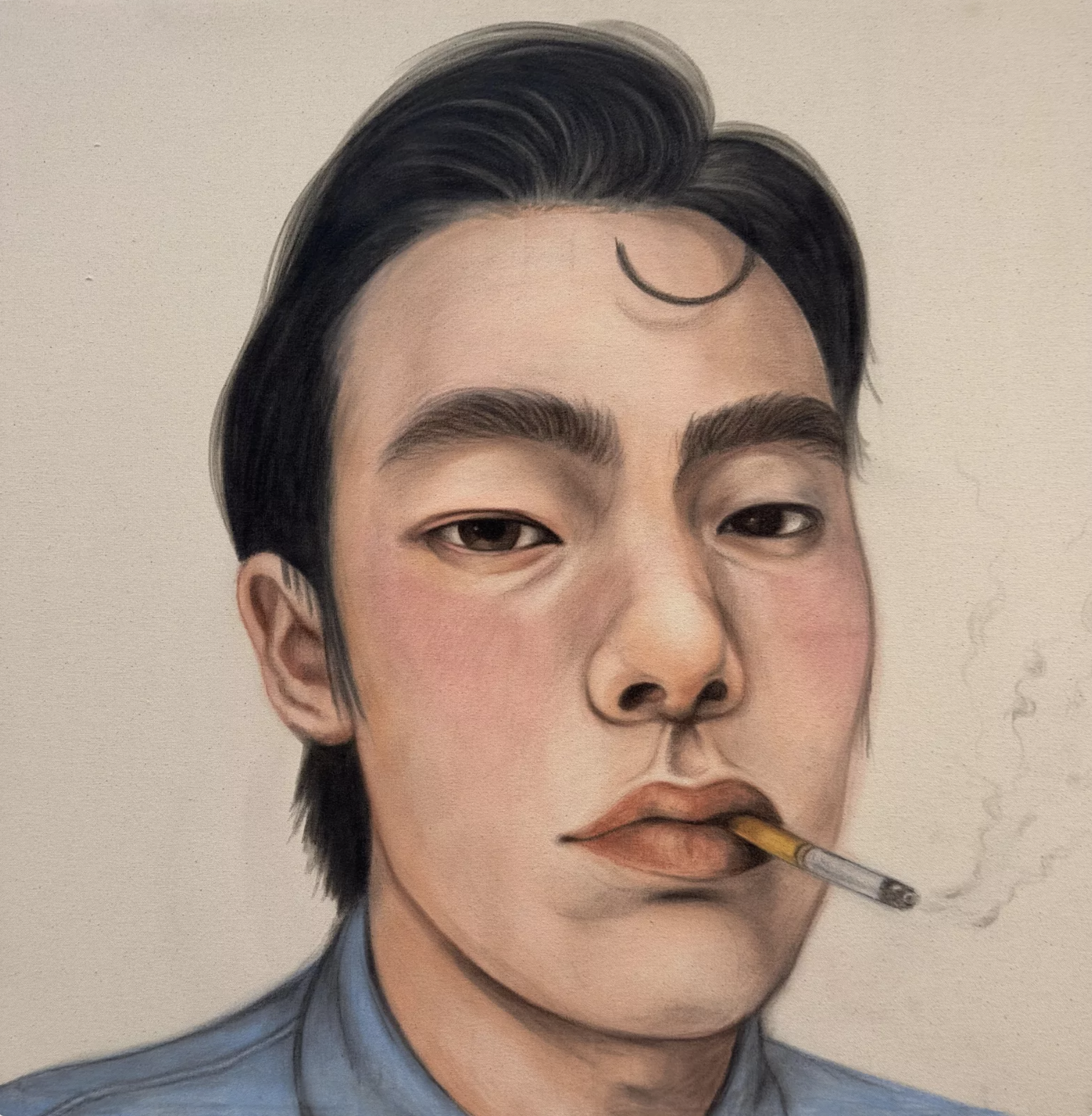 The Ghoster. Graphite and pigment on canvas. 2023