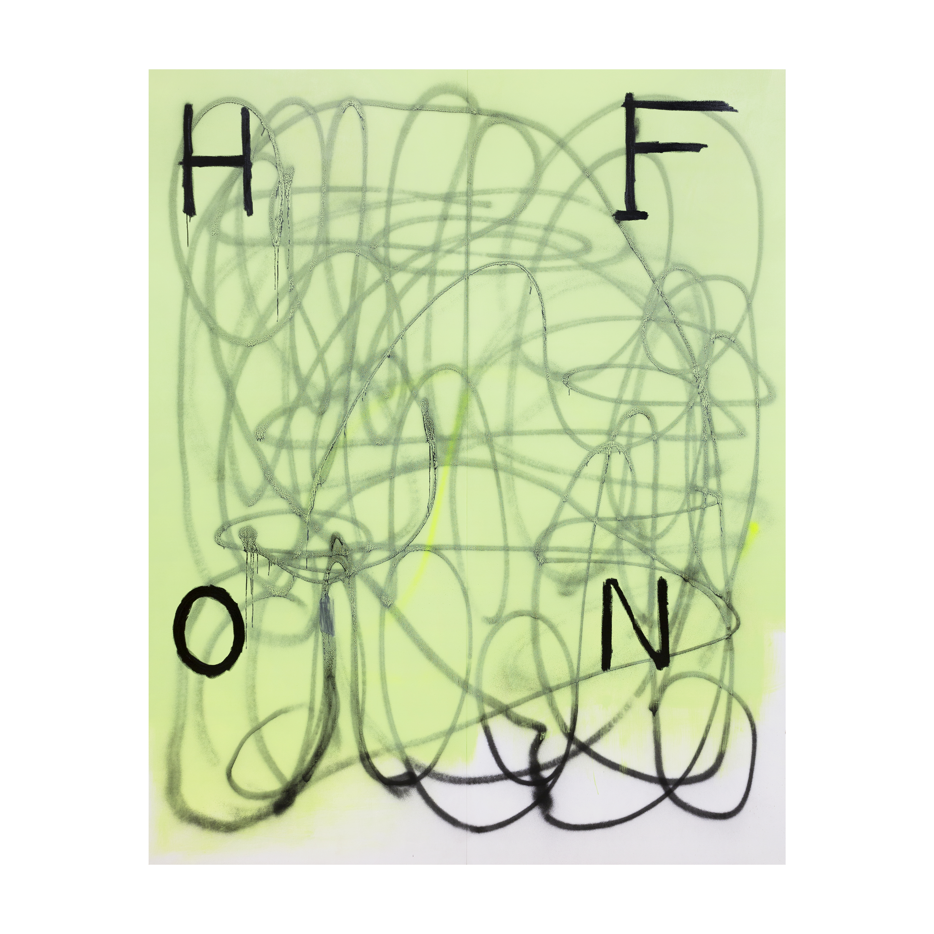 Lana Rose-Wiszniewska, A Nice Little Geometric Puzzle, 2021. Oil and water based paint on canvas, in 2 parts. Each: 300 x 120 cm (118 7/64 x 47 1/4 inches). Overall: 300 x 240 cm (118 7/64 x 94 31/64 inches).