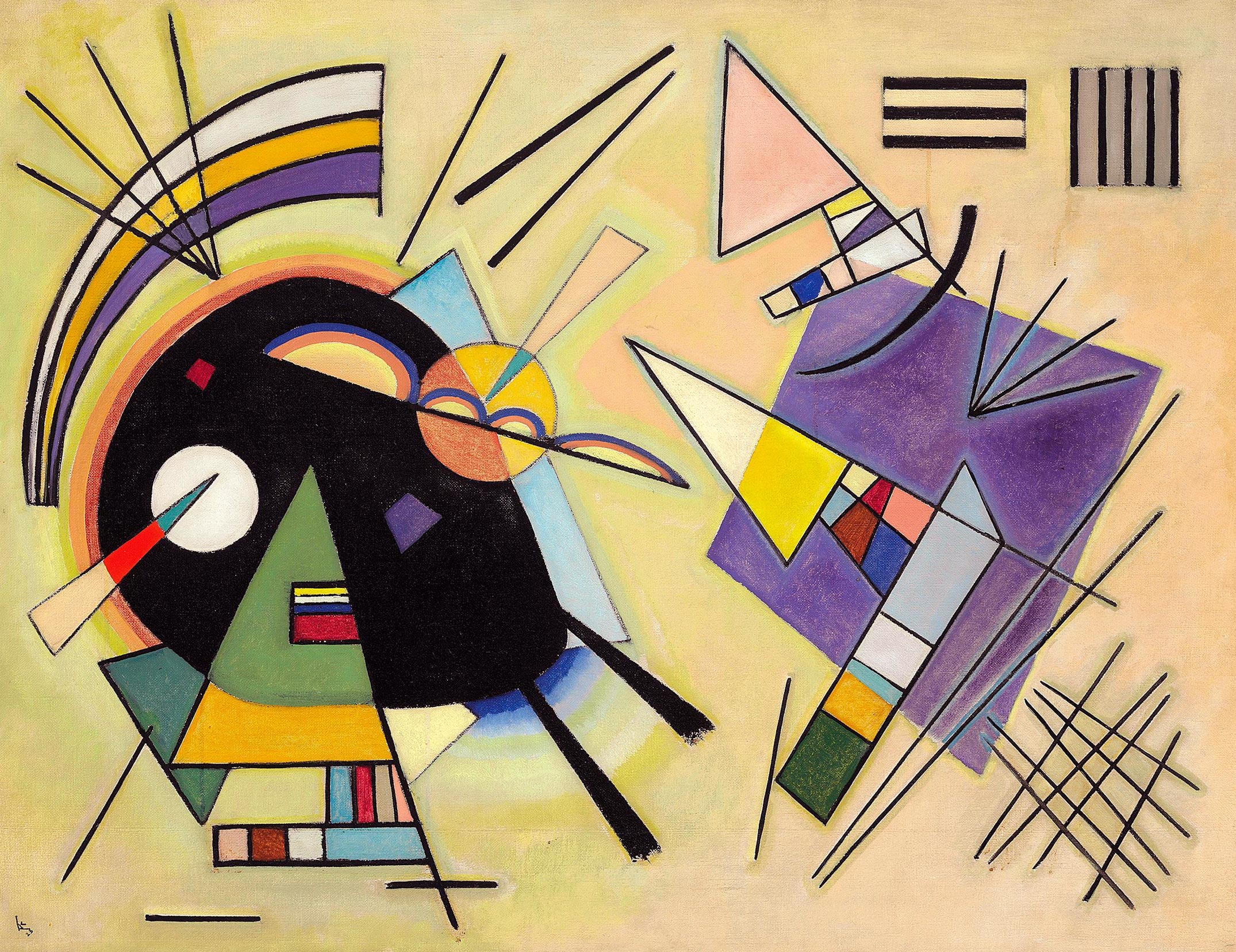 Wassily Kandinsky - Black and Violet, 1923, Oil on canvas, 30.6 × 39.5" (77.8 × 100.4 cm)