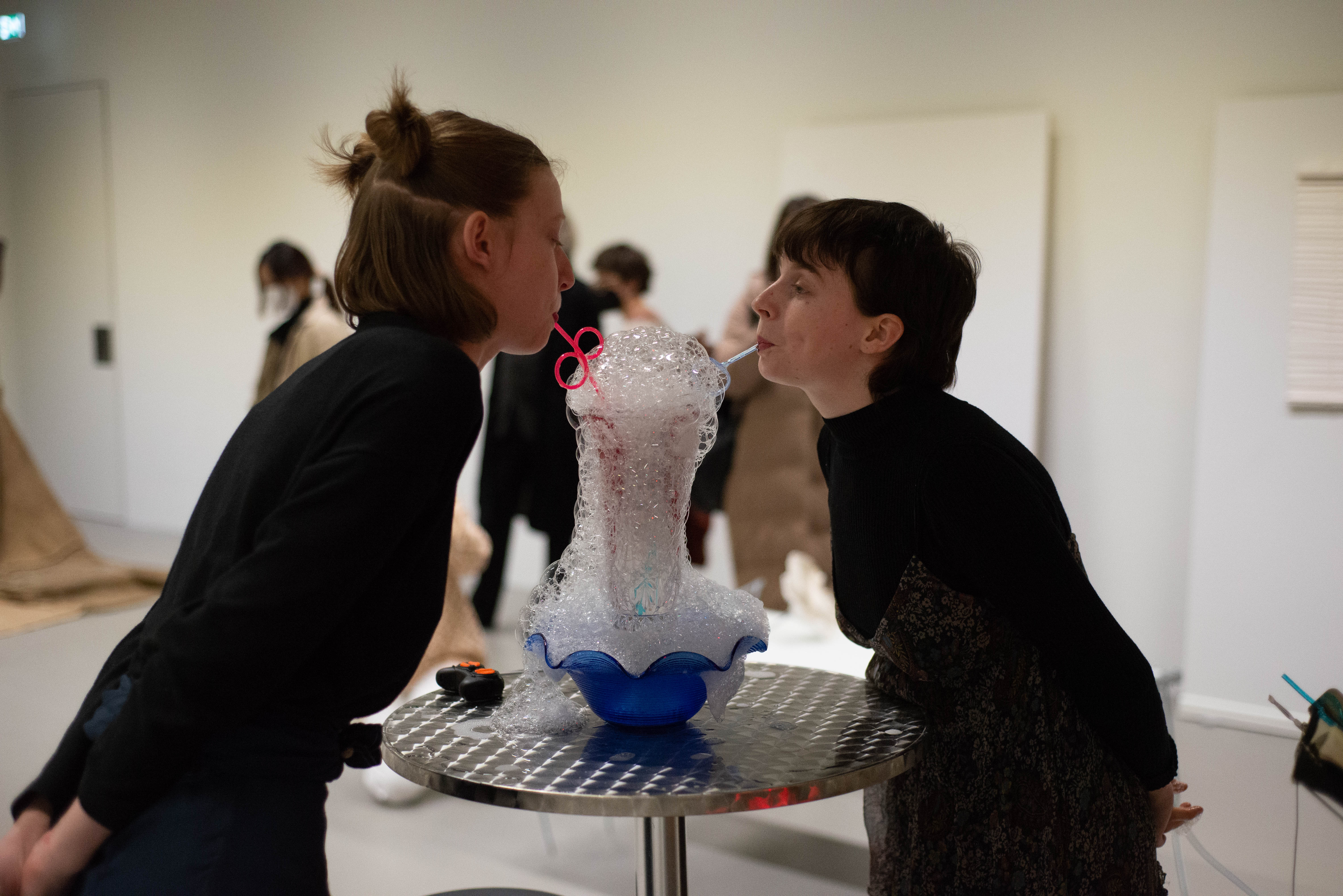 Reservation, Performance (2022) performers - Apollonia Stoisits and Aimée Lyon