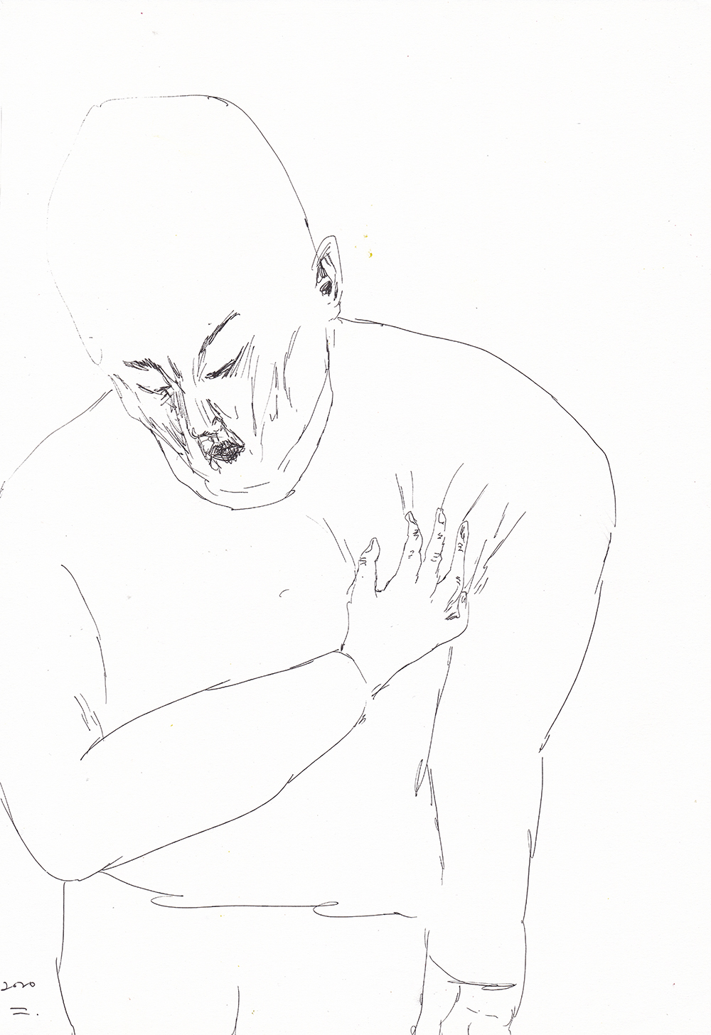 Don't touch me, 2020, pen on paper, 29.7*21(cm)