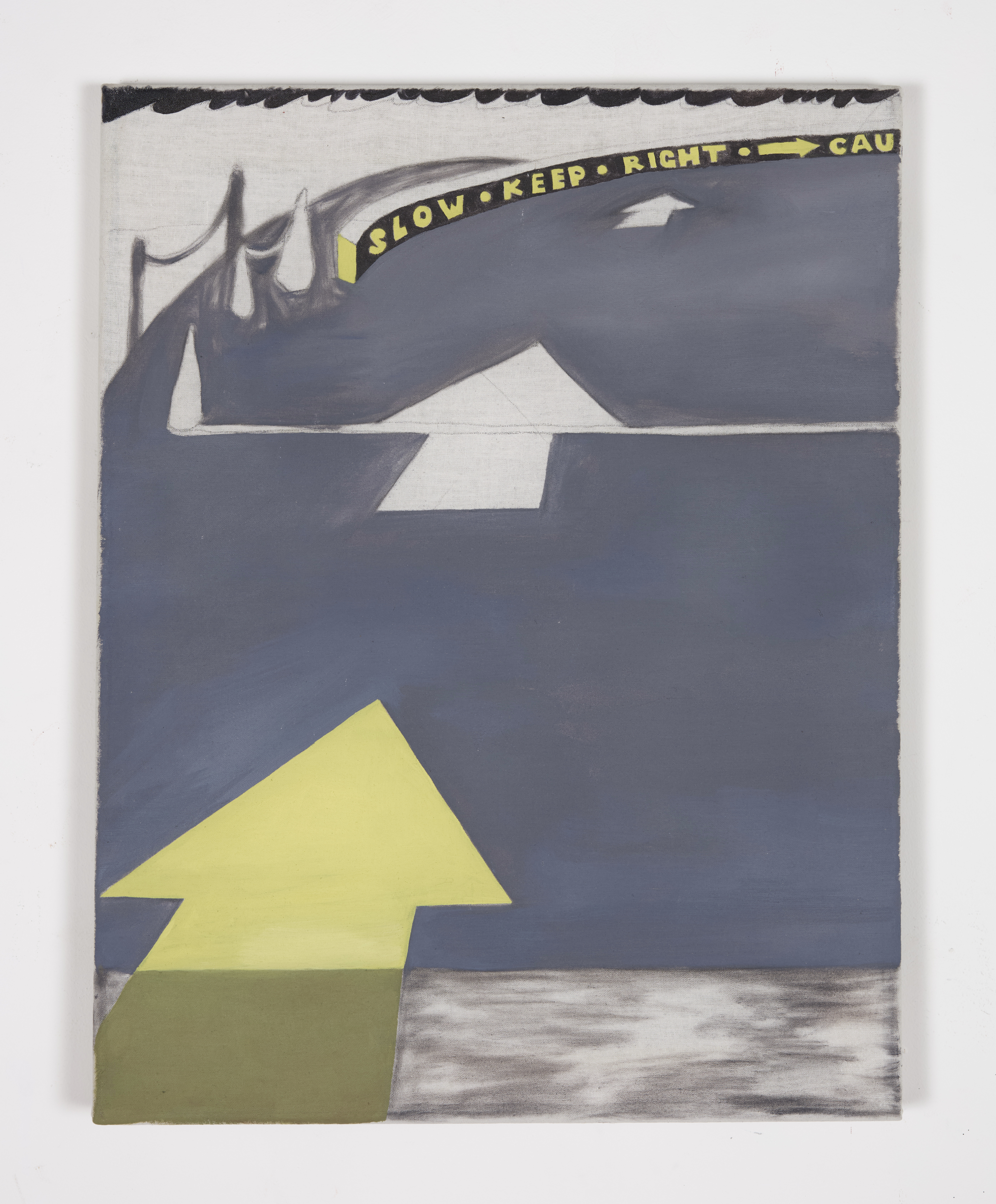 City Island, 2022, Oil paint and charcoal on canvas, 14”x18”.