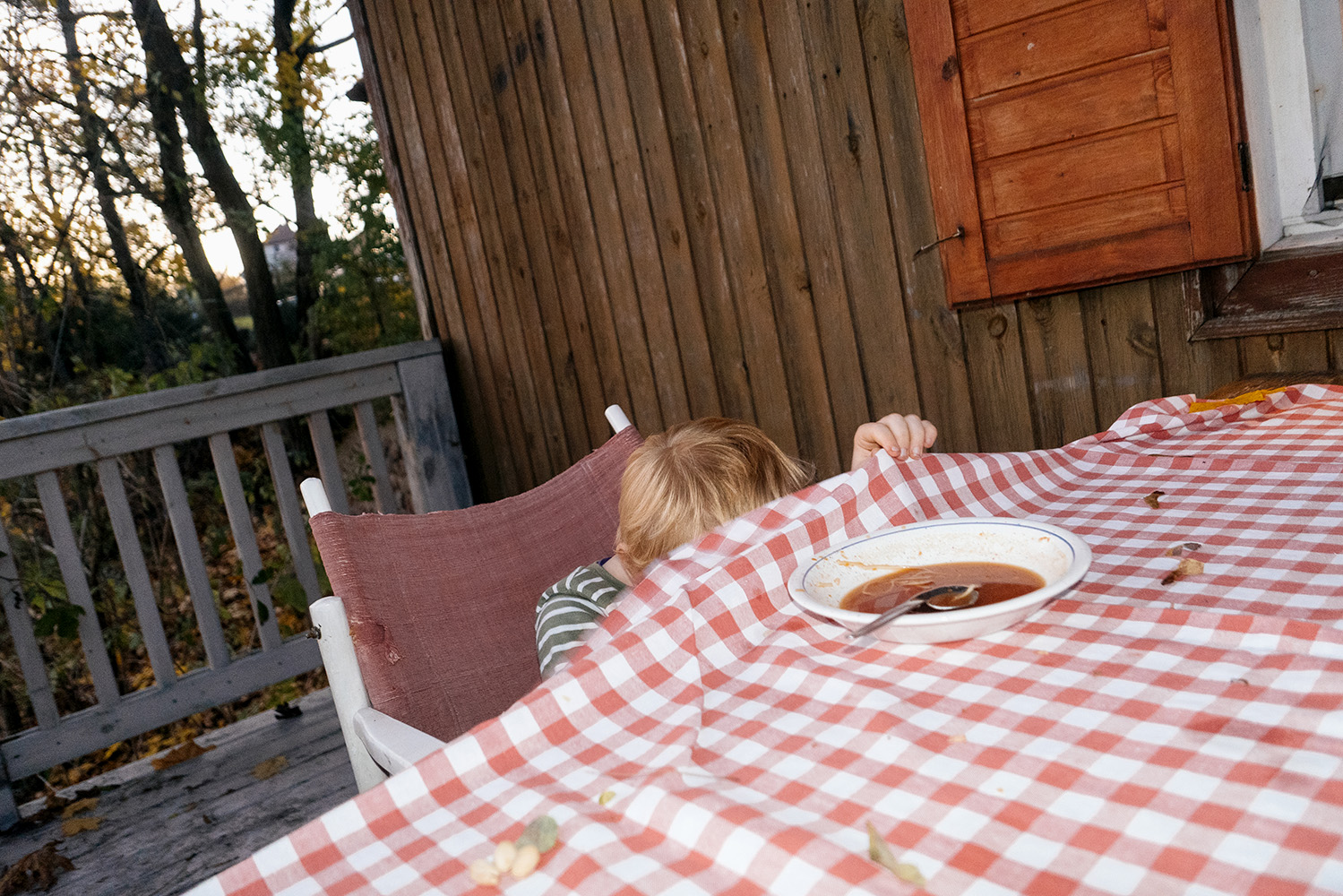 Edek not eating his soup