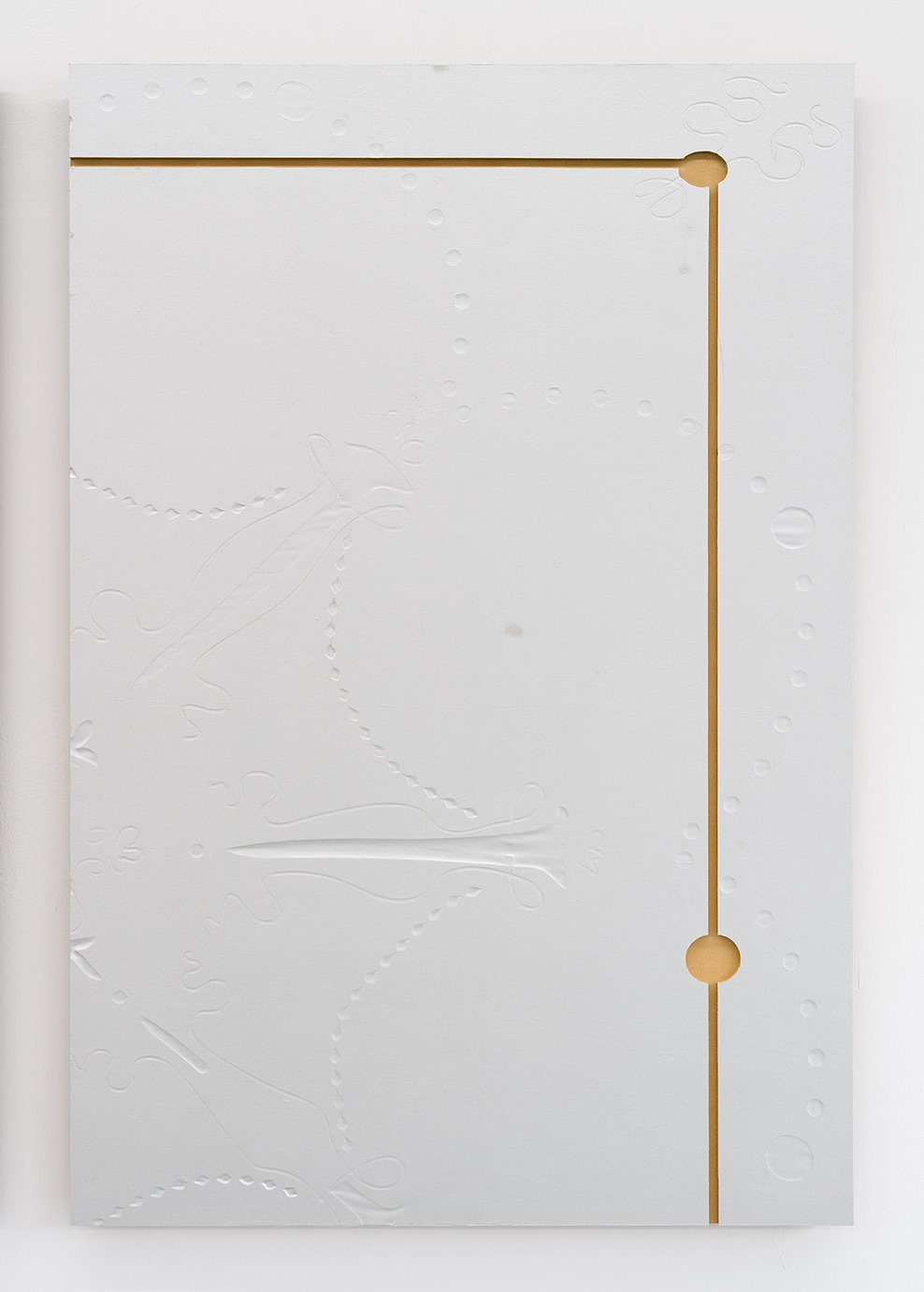 Something New - Silver 03, 2024, cotton on board, 46 x 31 x 1 1/2 in. (116.8 x 78.7 x 3.8 cm.)