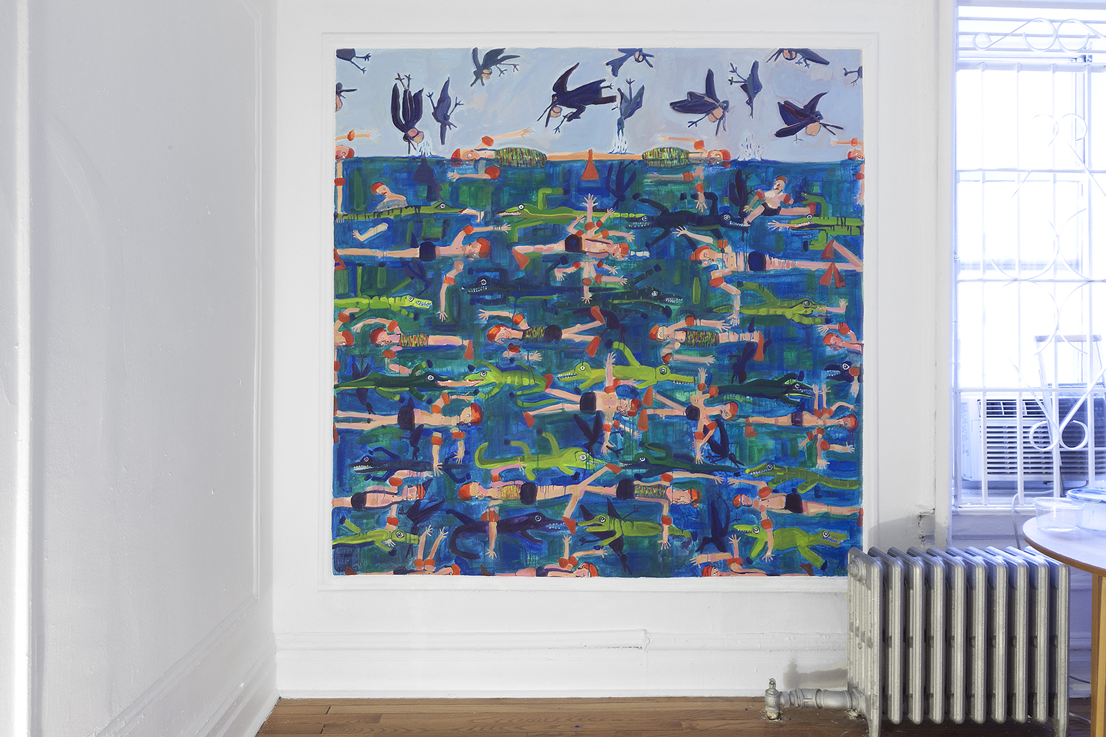 Swim Faster, 2013, 5’ x 5’, Acrylic 