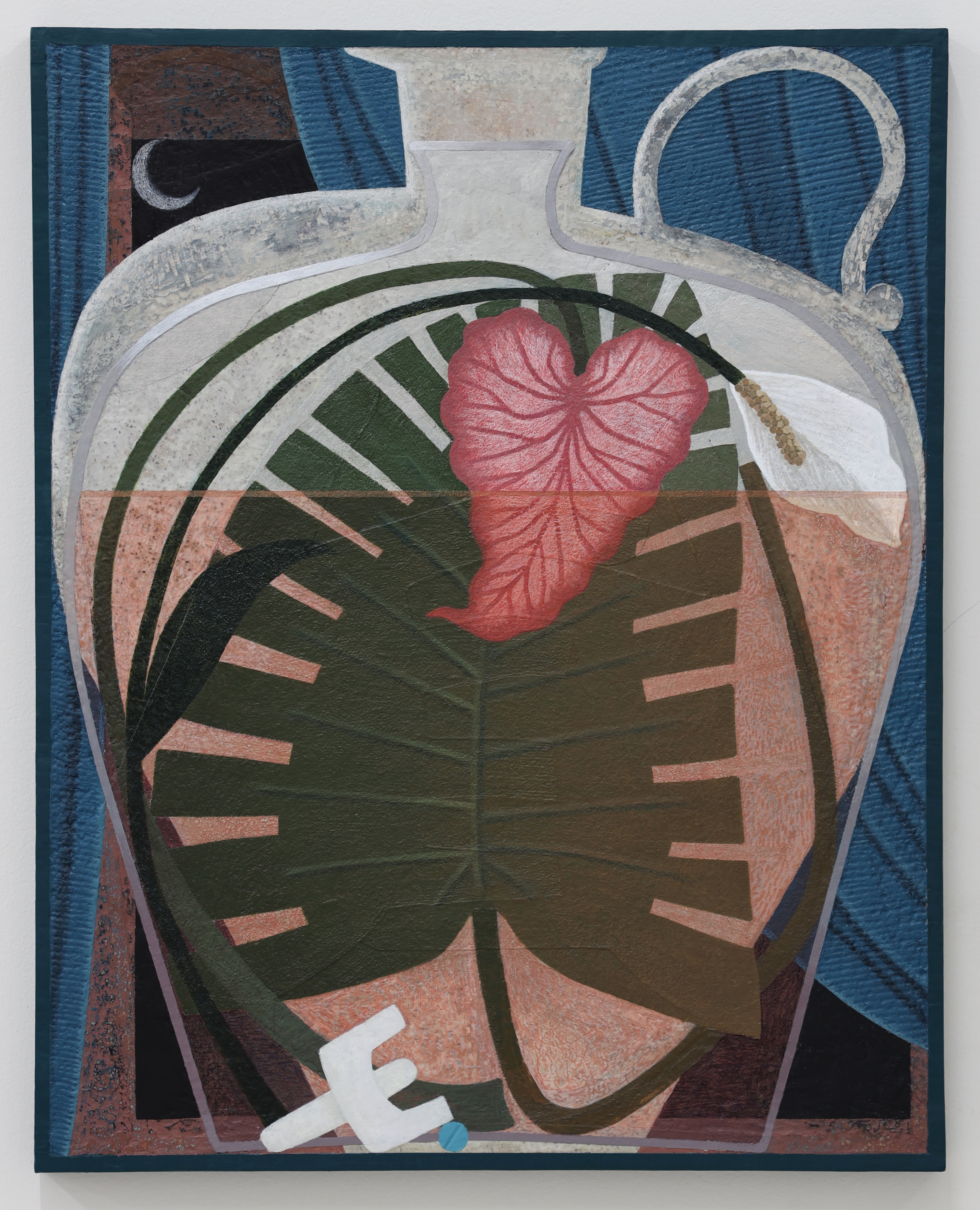 Tiny Prayer, acrylic, colored pencil, sand and putty on canvas-wrapped panel, 20" x 16", 2023