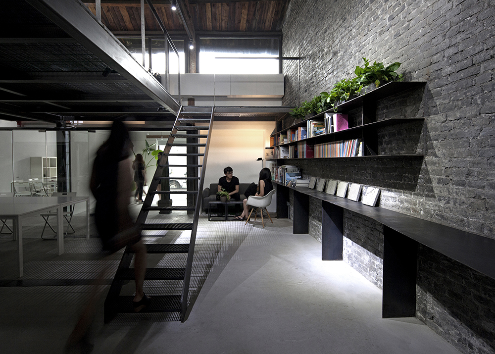 the staircase and the reading corner