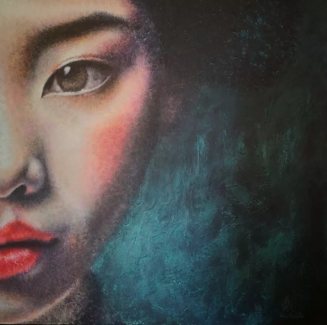 Par delà les rizières - 100X100 (disponible)