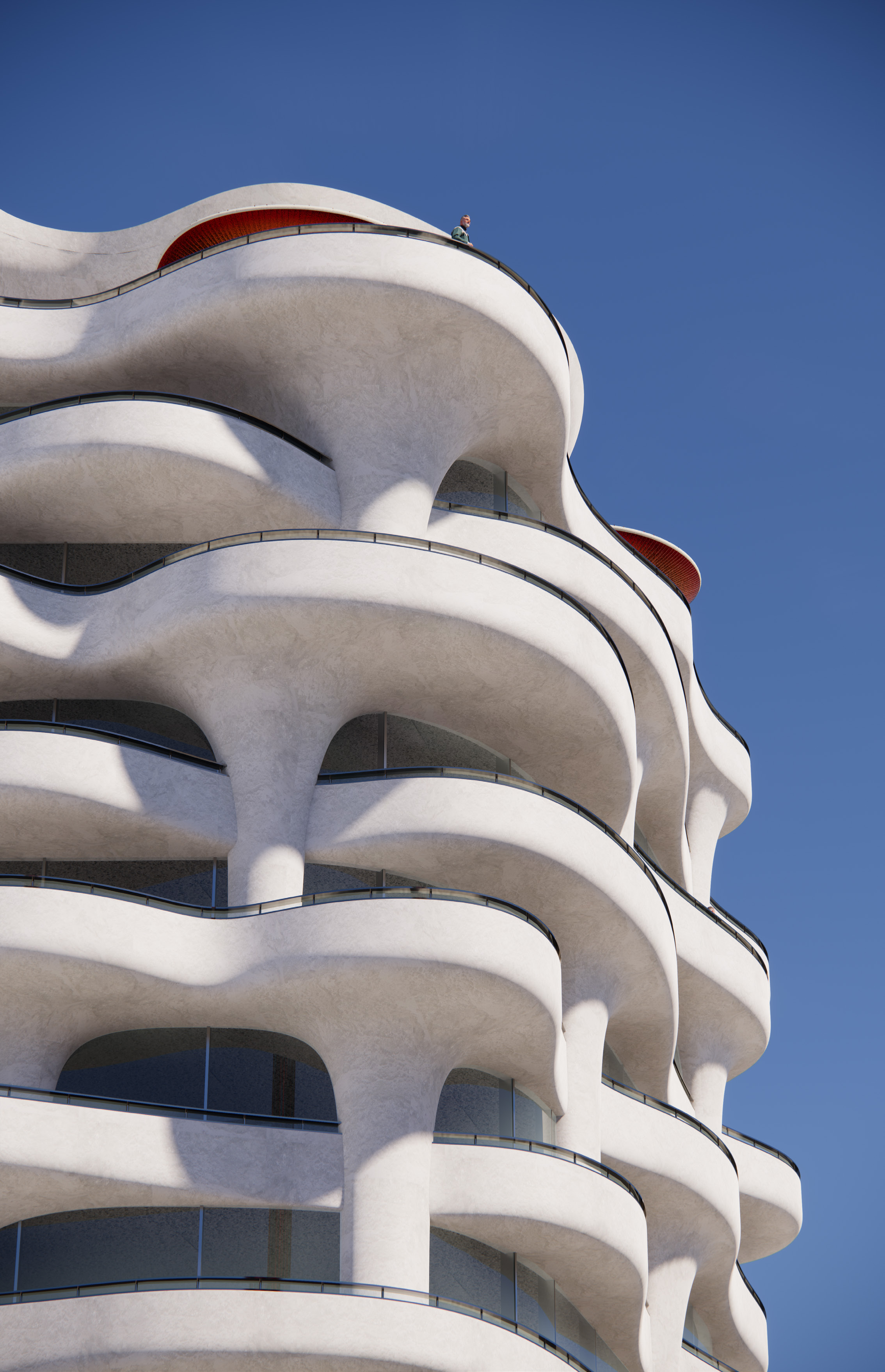 Rendering Concept Design Façade Closeup View