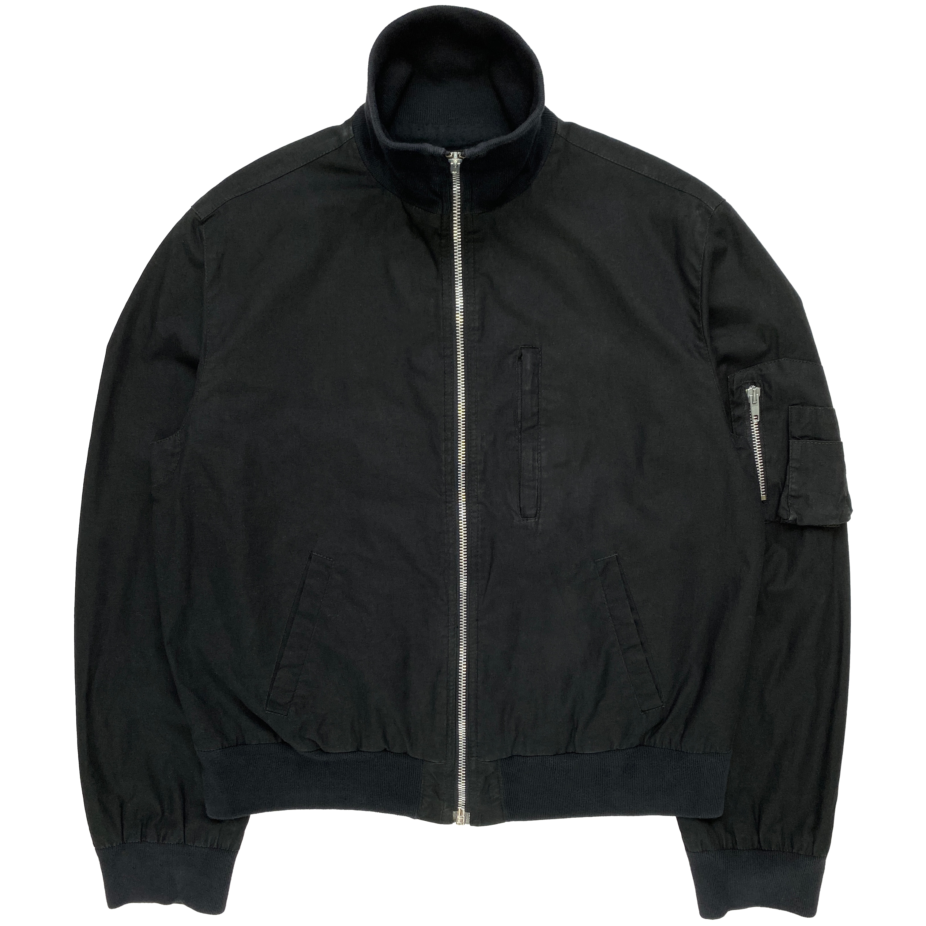 Helmut Lang, S/S 1999 Resin Coated Cotton High Collar MA-1 Bomber 