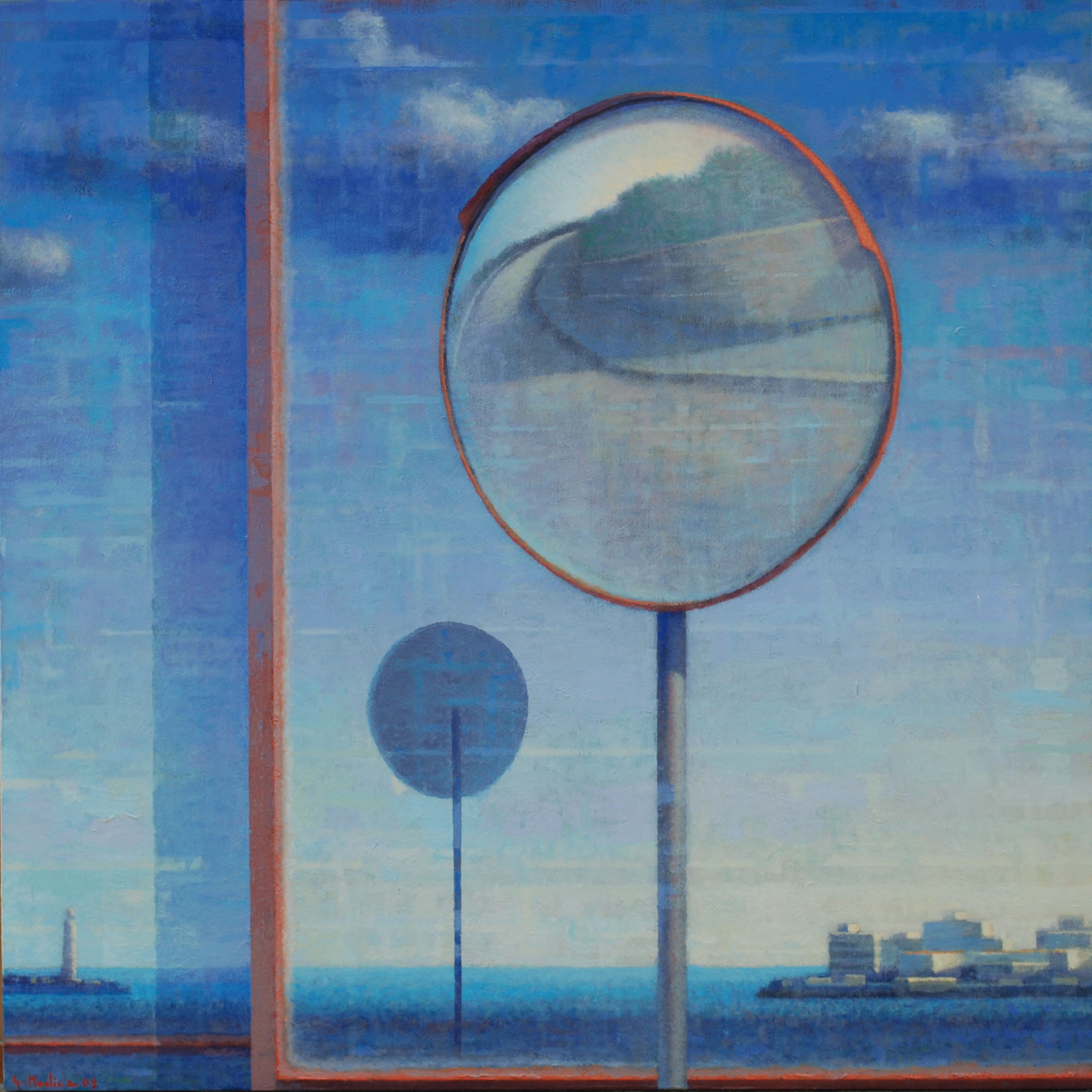 Via del mare, 2009, olio su tavola, 50 x 50 cm