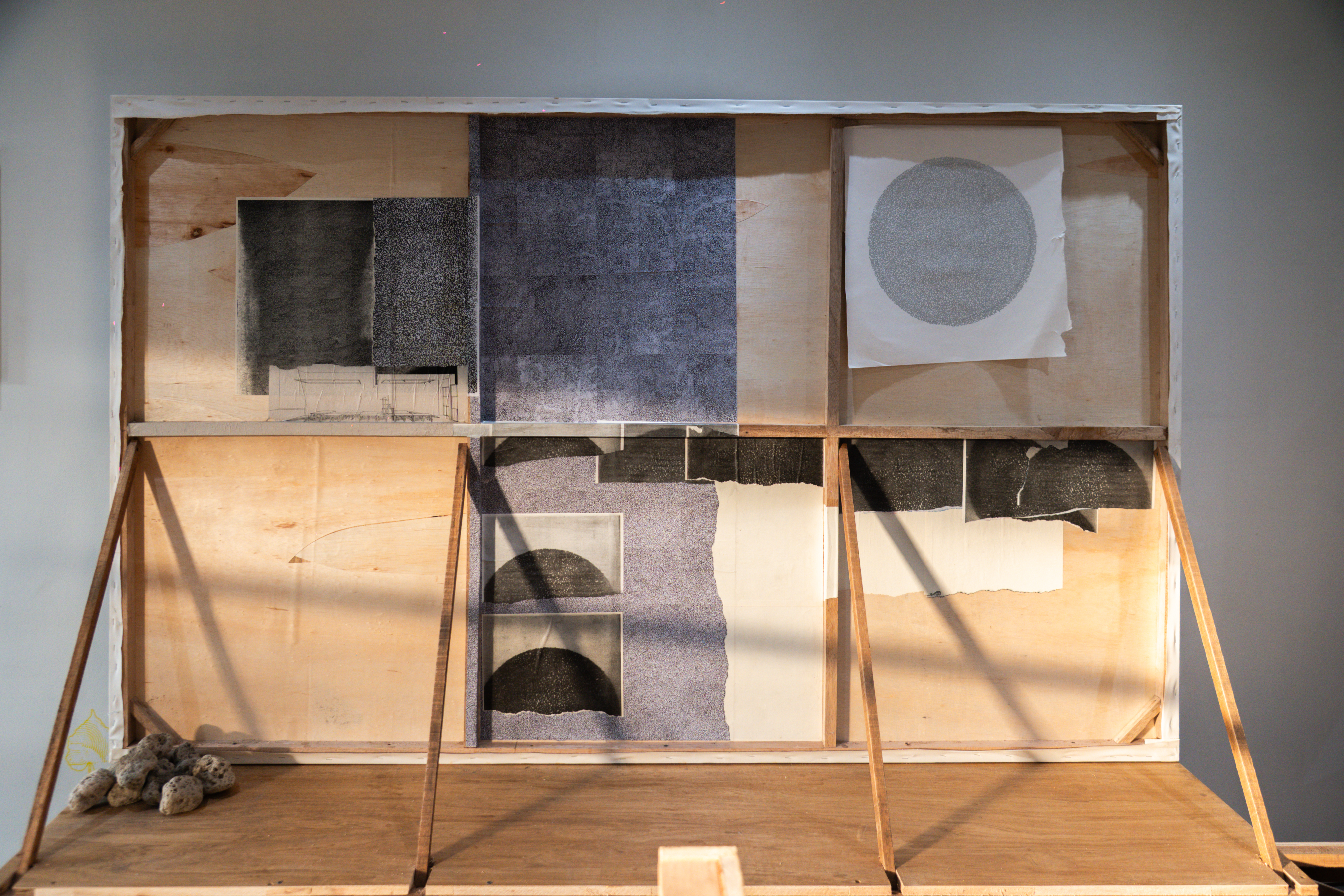 Segara | 2025 |  ink, spray paint, wheatpaste on canvas