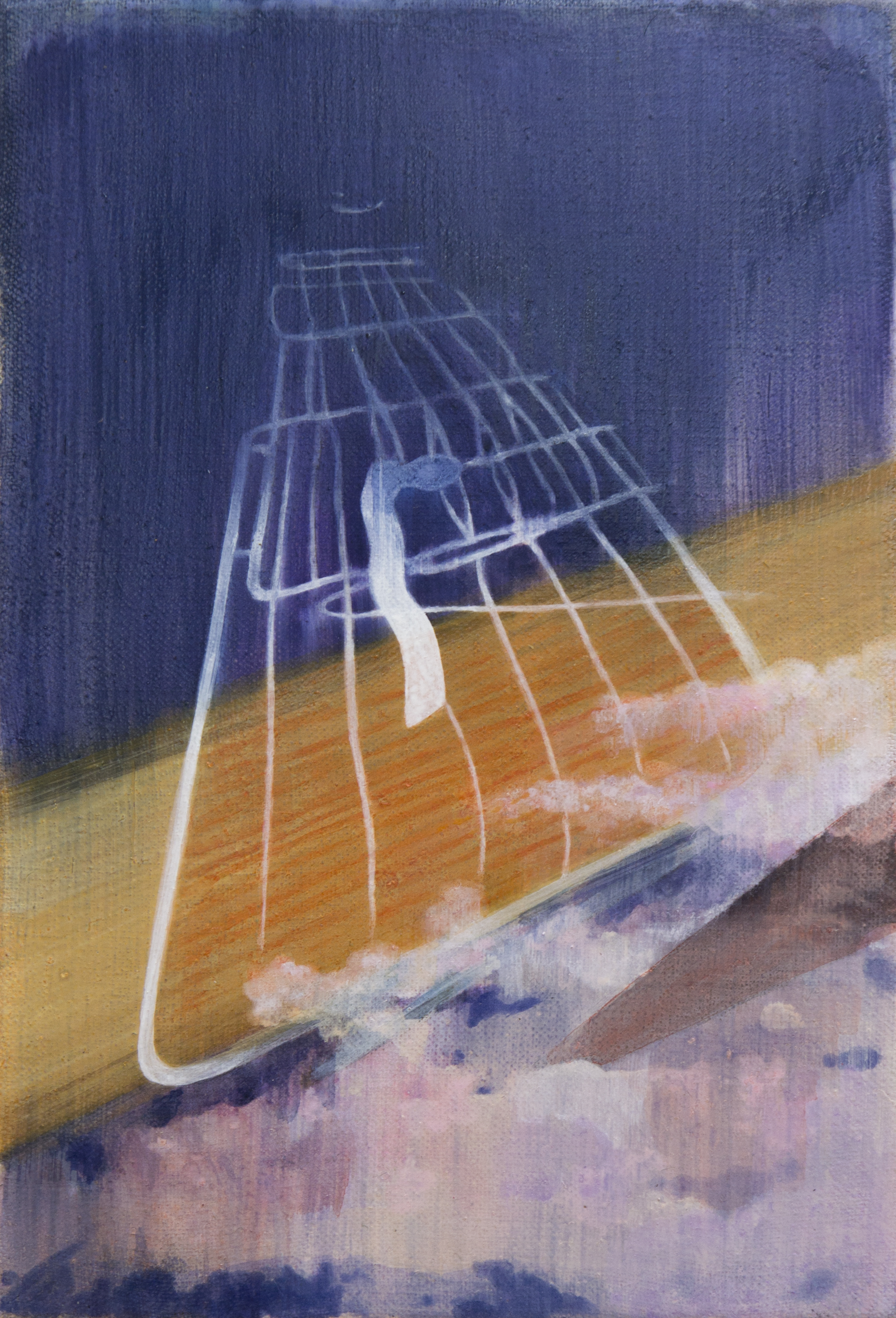 Untitled (天梯) I, 25.5x17.5cm, oil on canvas, 2020 