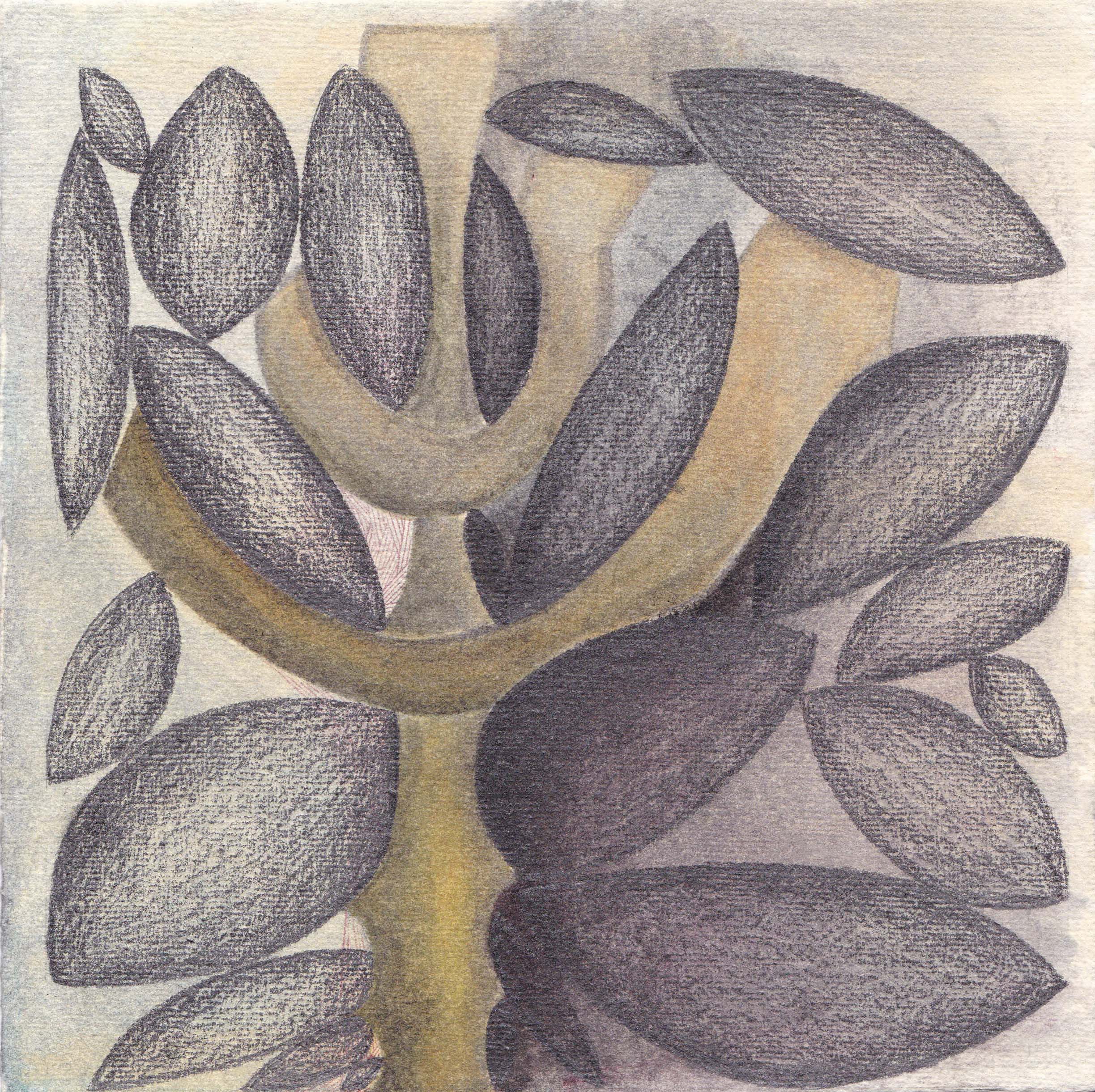 Candlestick / mixed media on paper