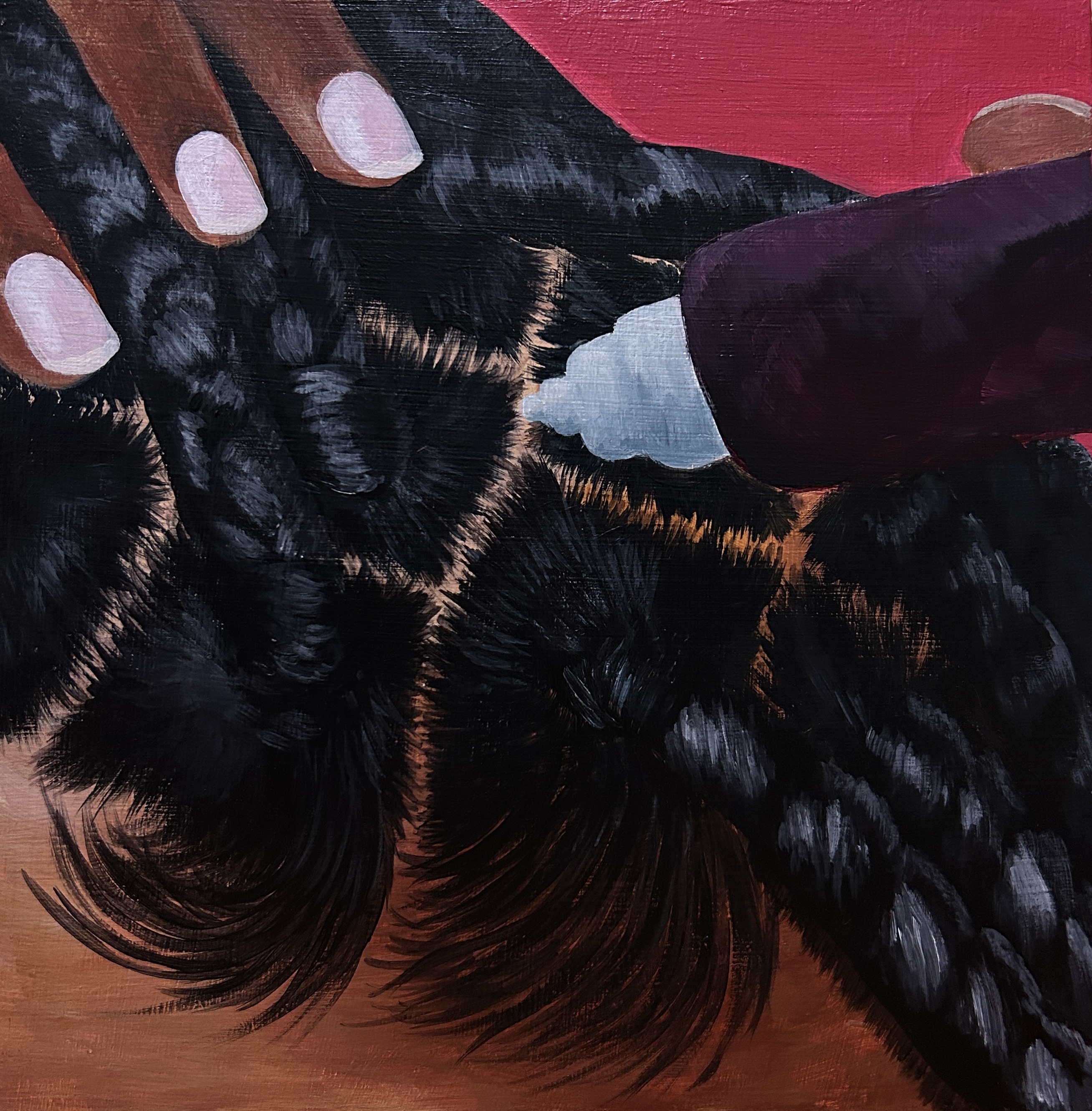 braids, acrylic on cradled panel, 12x12, 2023