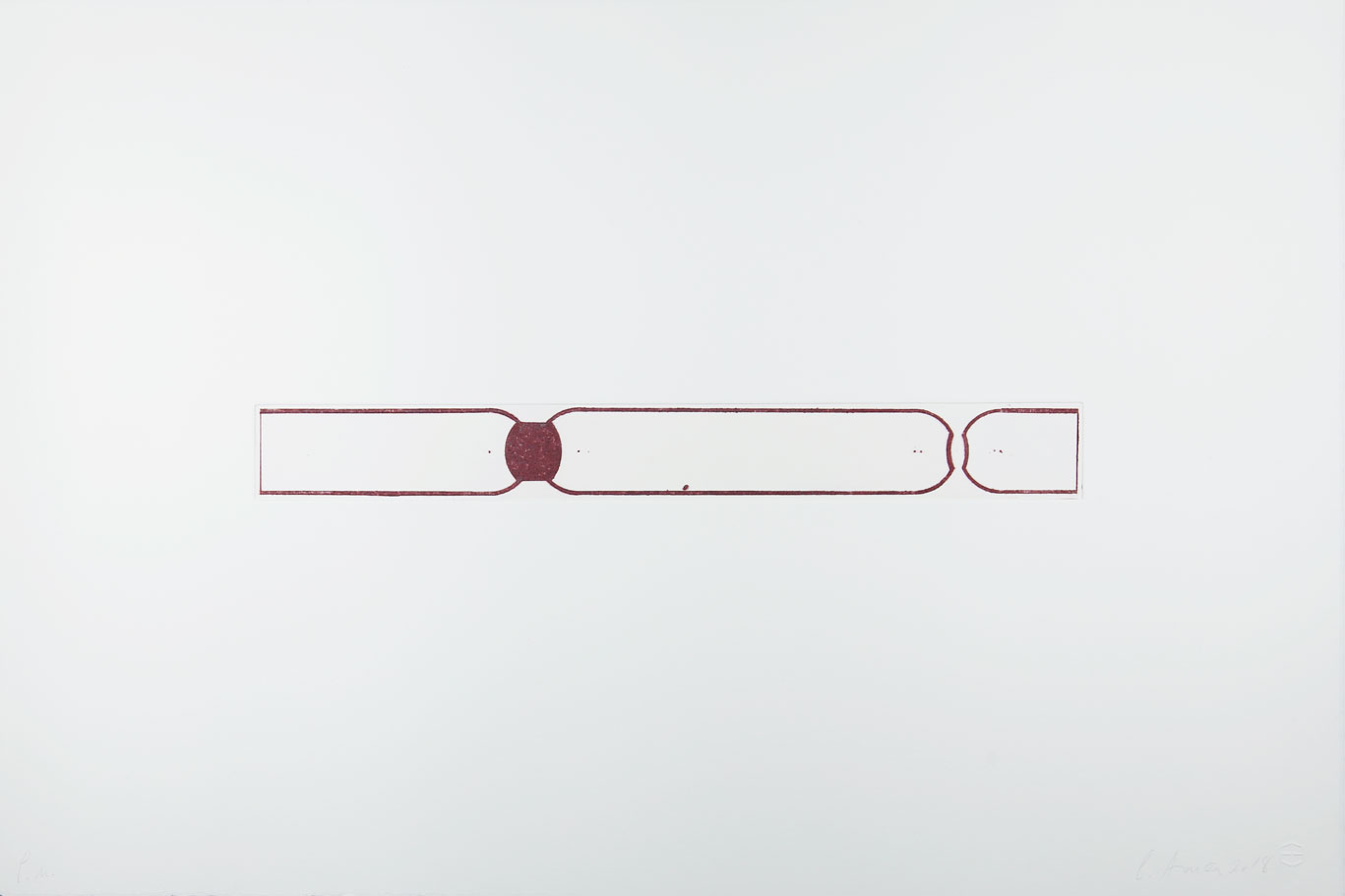 Untitled, 2018, drypoint, compass and chisels on Velin BFK Rives paper, 60 x 40 cm