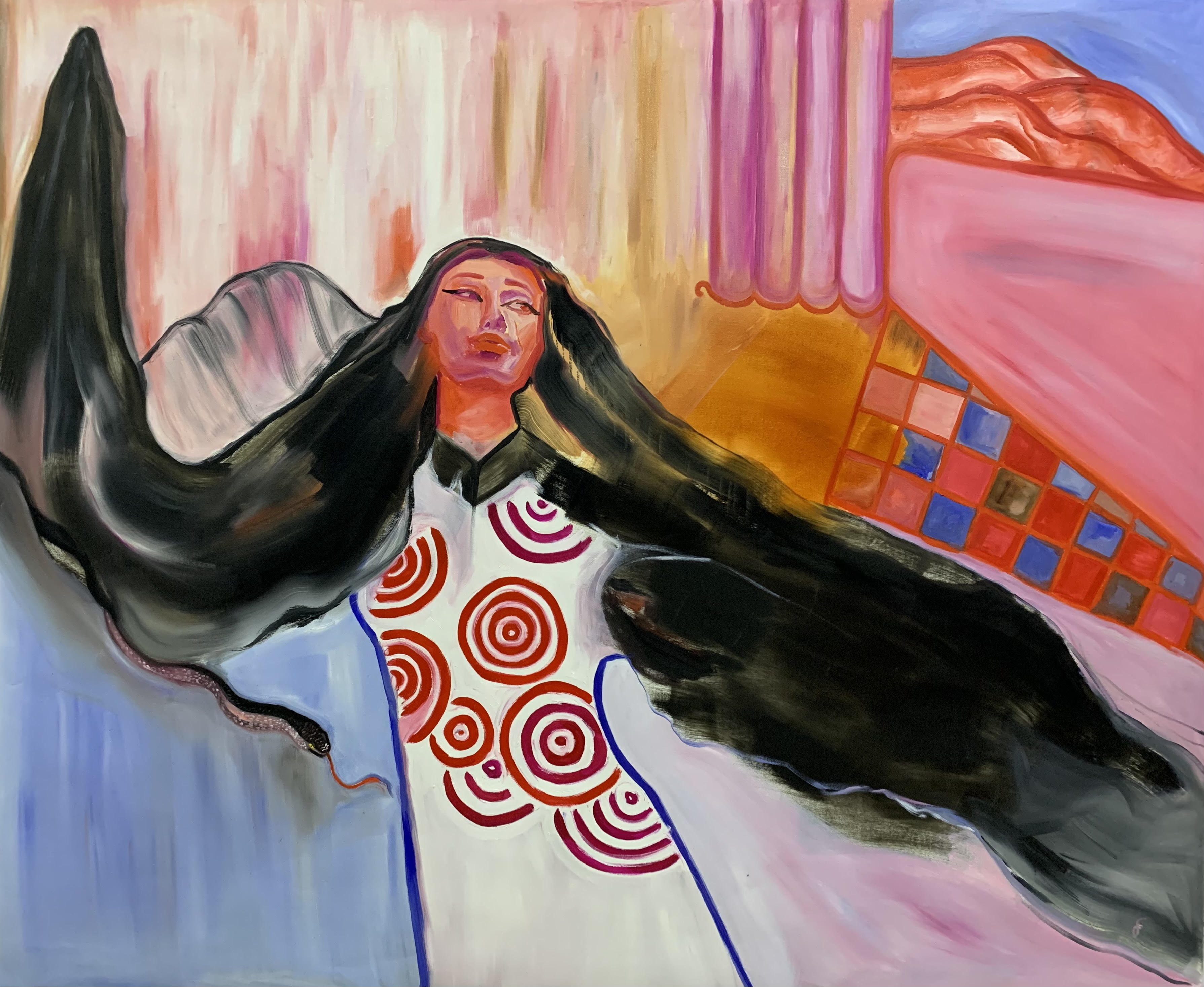 'Other Realms'  Oil on 50*59” canvas Original and prints available for purchase.