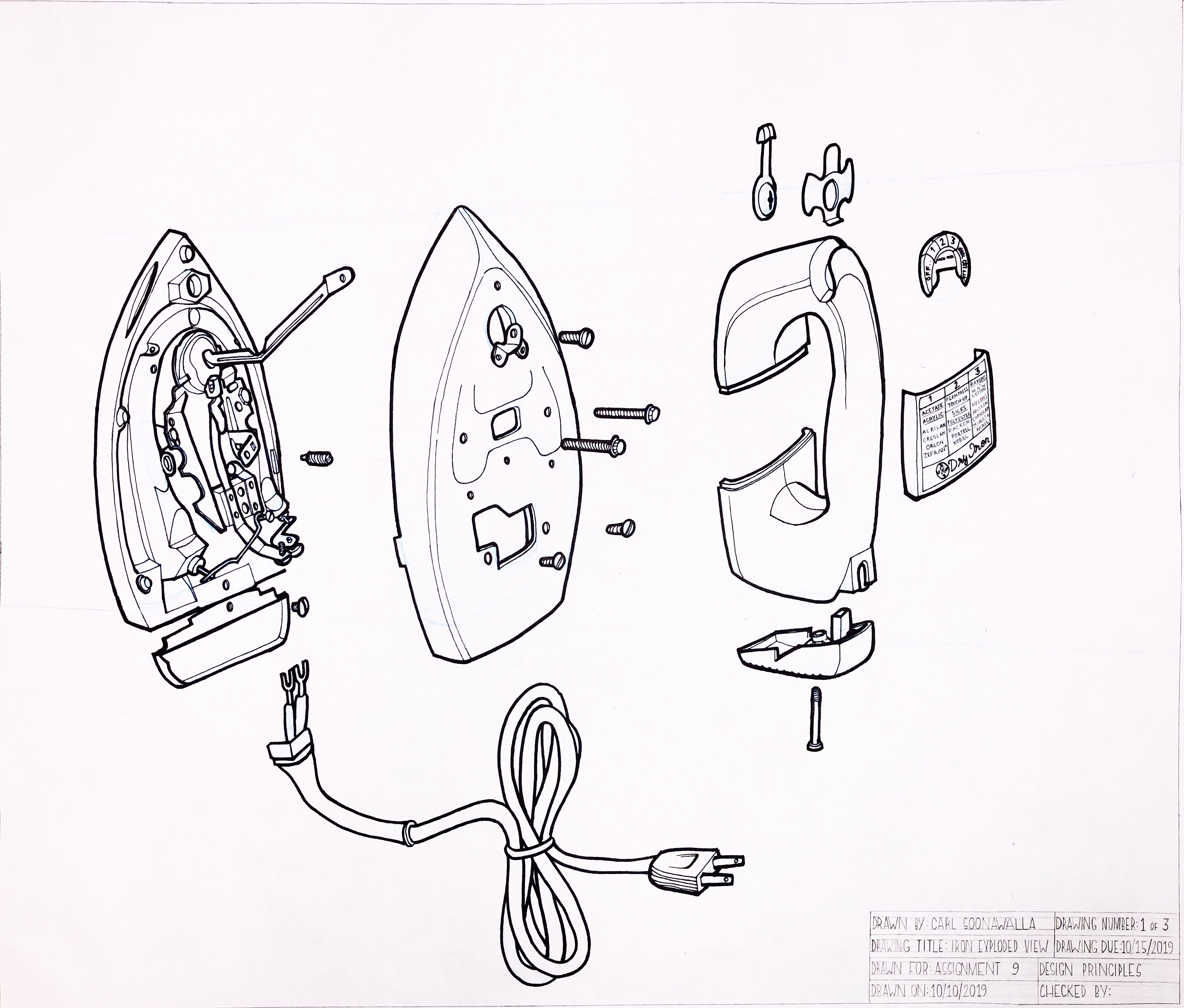 Exploded View of an Iron, 2019