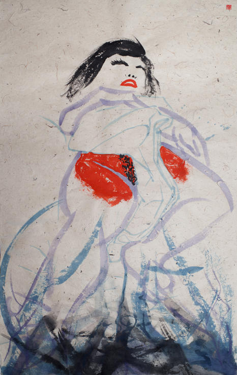 Seoul 2 ・ ソウル二July 2013sumi ink and rock pigment on washi paper61,5 x 97,5cm