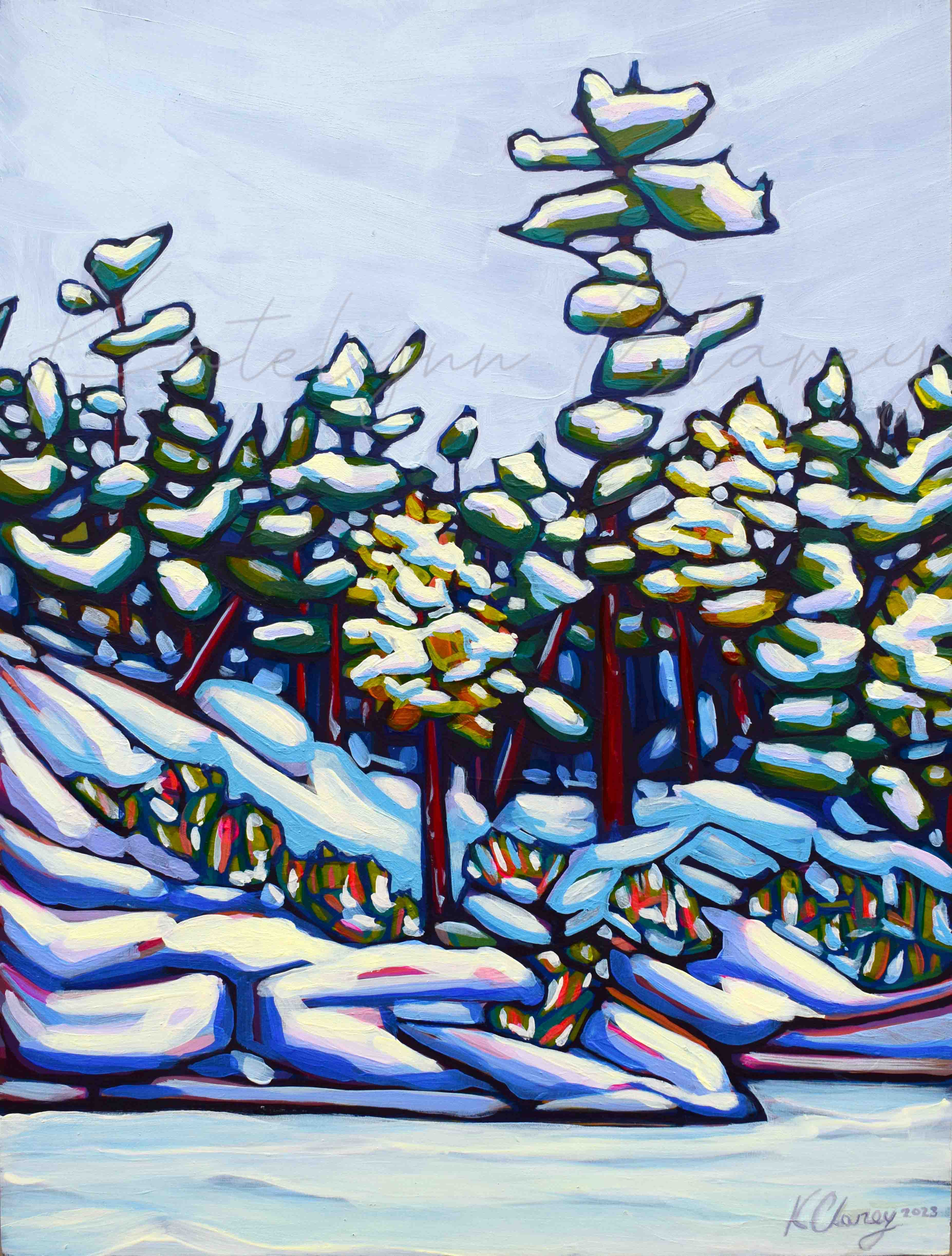 Big Bluff Island, Acrylic on Cradle Board, 12 x 16", SOLD