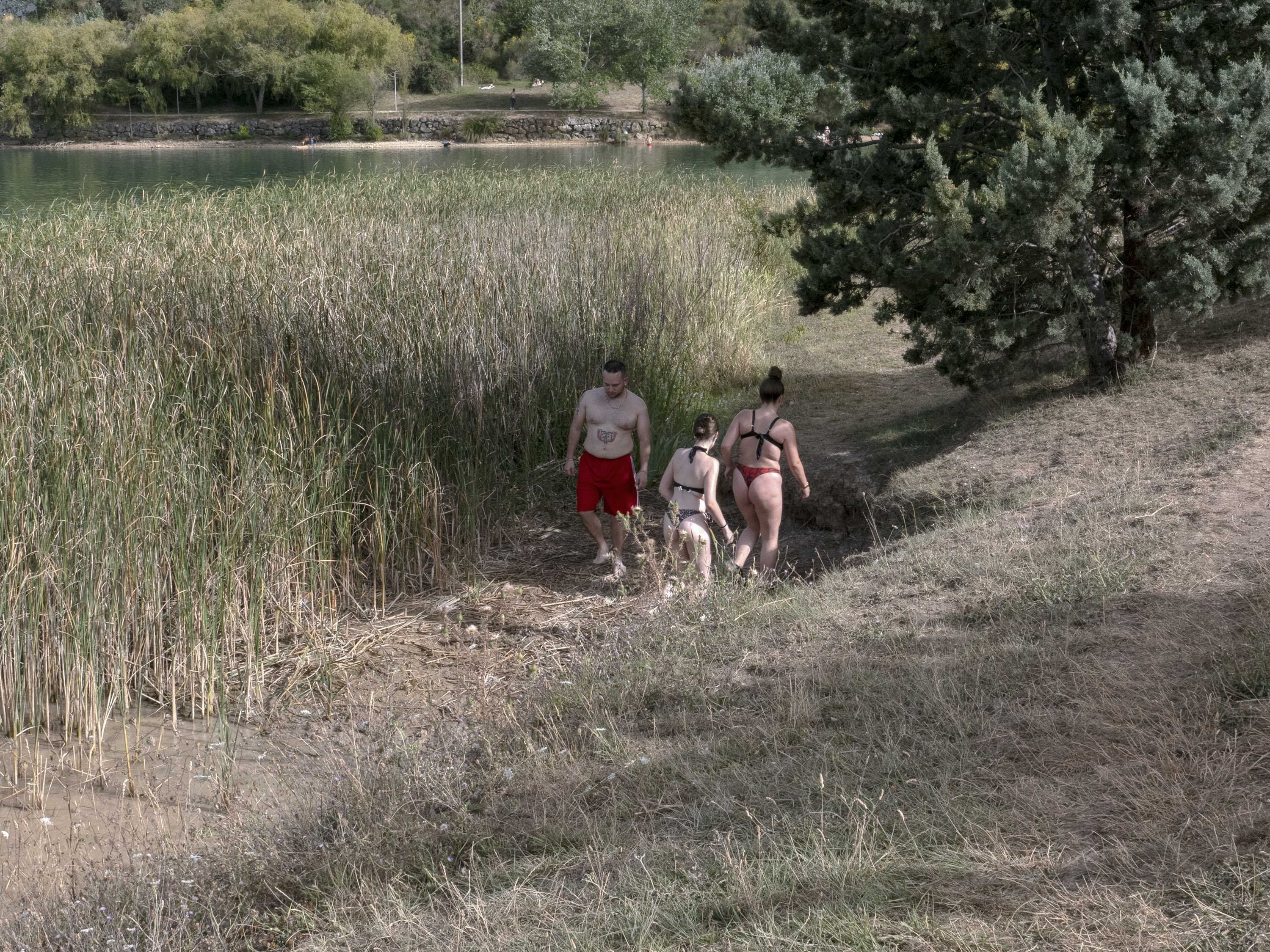 Bathers on the path