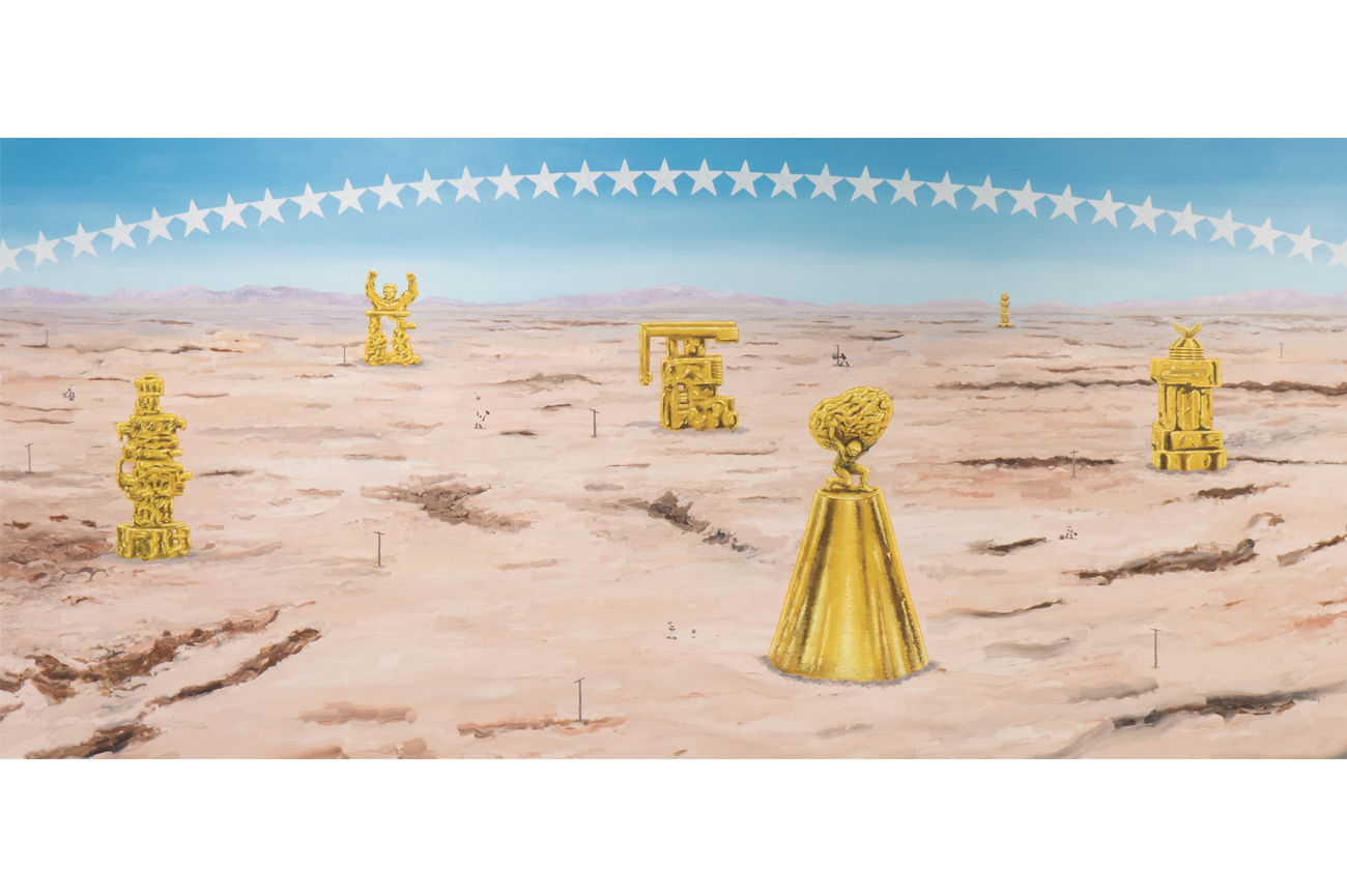 Camilo Ortega PrietoCampo de Juego, 2019Oil on canvas170 x 350 cmPhoto ©  Carlos Silva