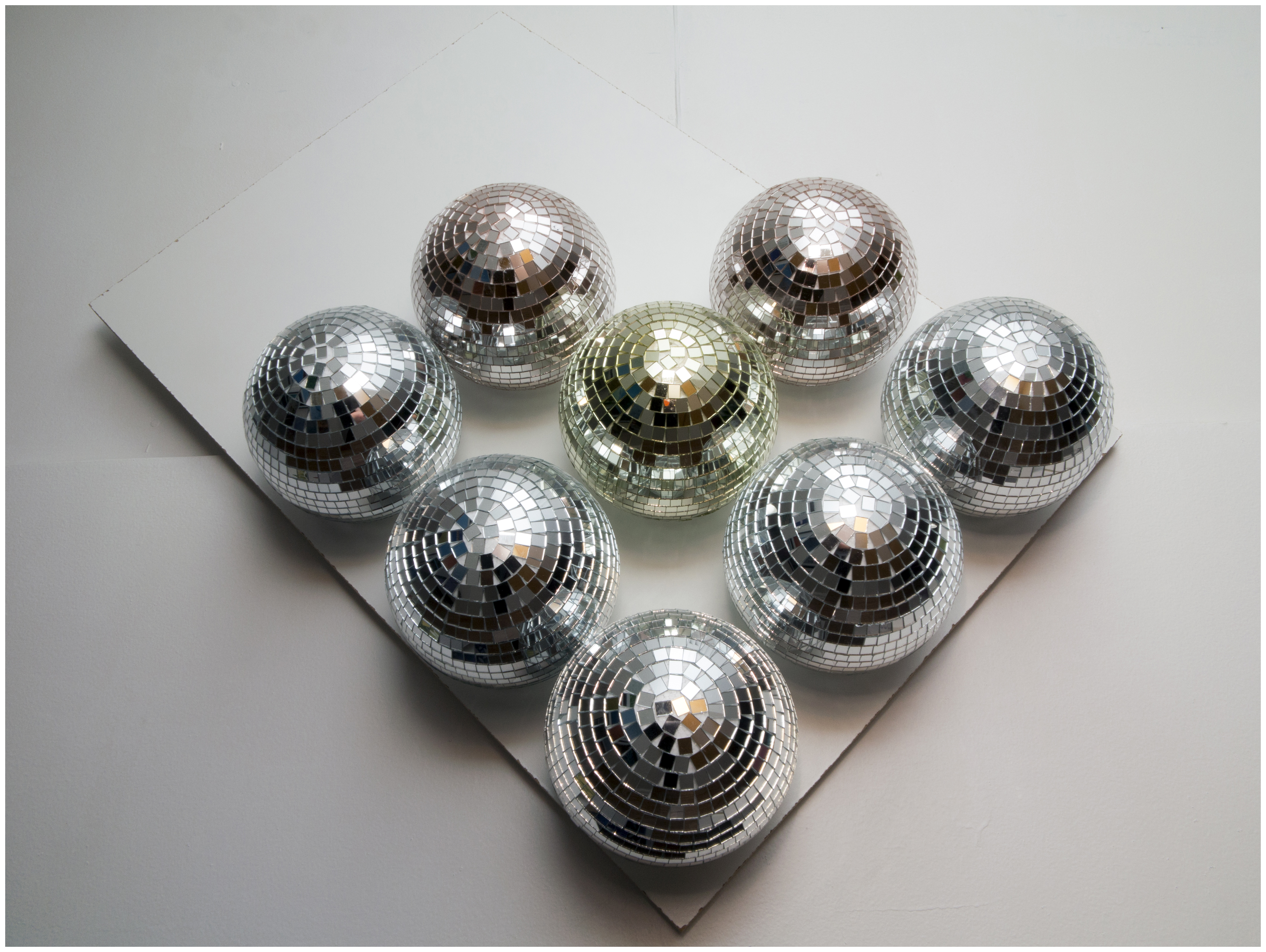 Jumbo Party Disco Ball, 2018One case of disco balls, melamine36.219 x 24.828 x 9.063 in.92 x 63.06 x 23.02 cm