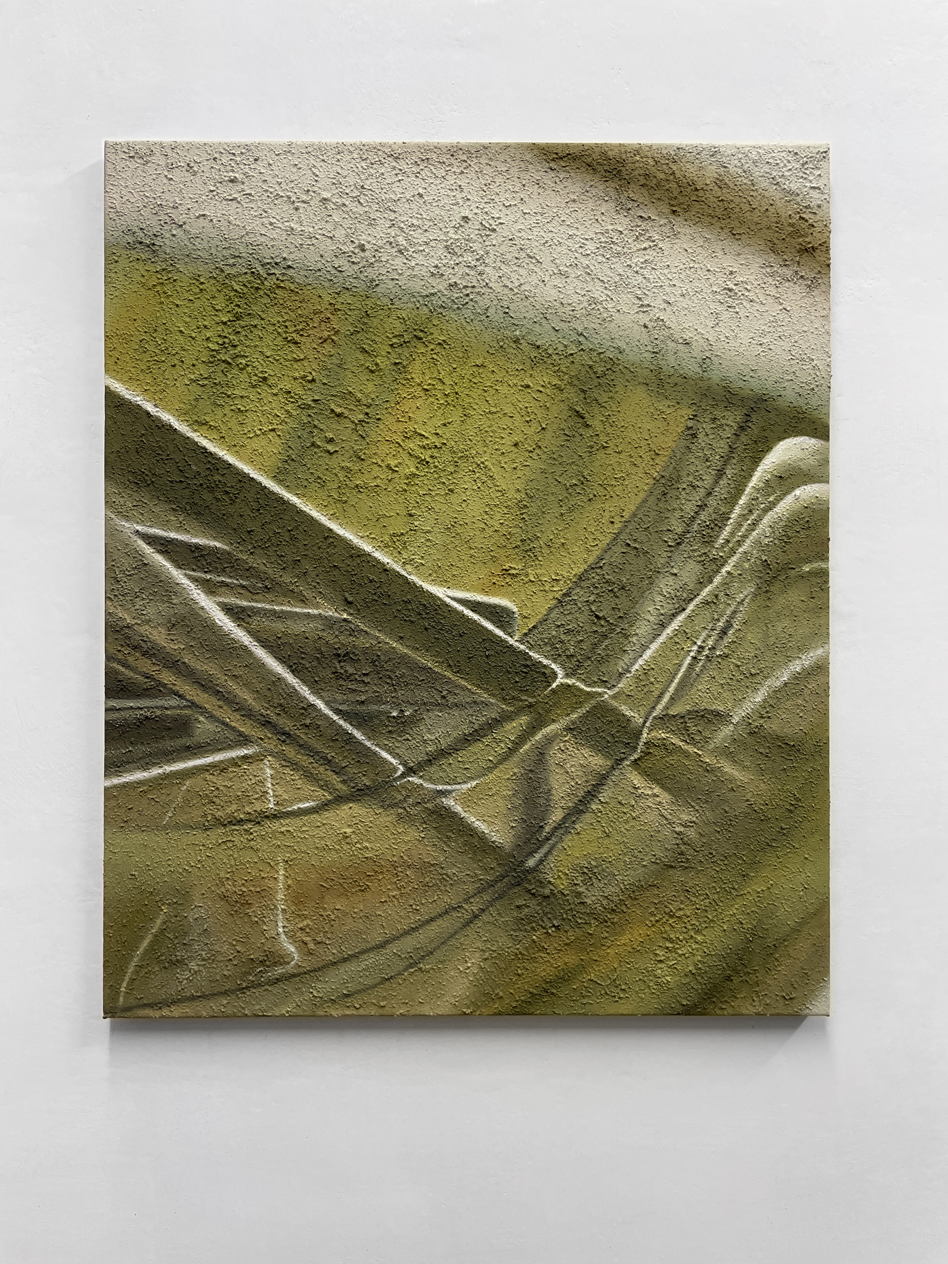 Brushes in Solvent (3)Soil, sand, dust, acrylic, oil on canvas, 60x50 cm, 2025